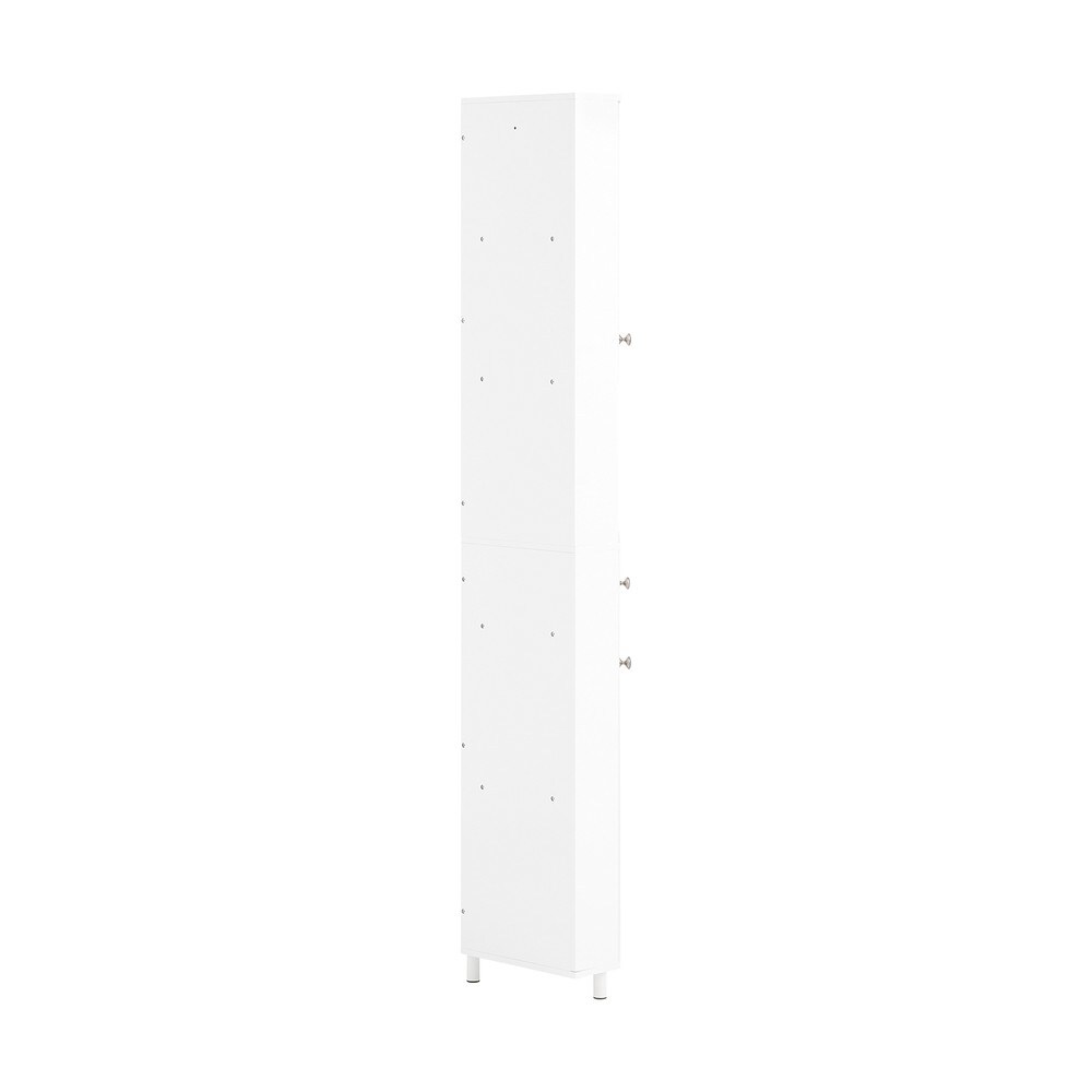 SoBuy Badezimmer-Hochschrank mit 2 Türen Weiß 44,2×30,6×170,5cm Modern | 04251388632376