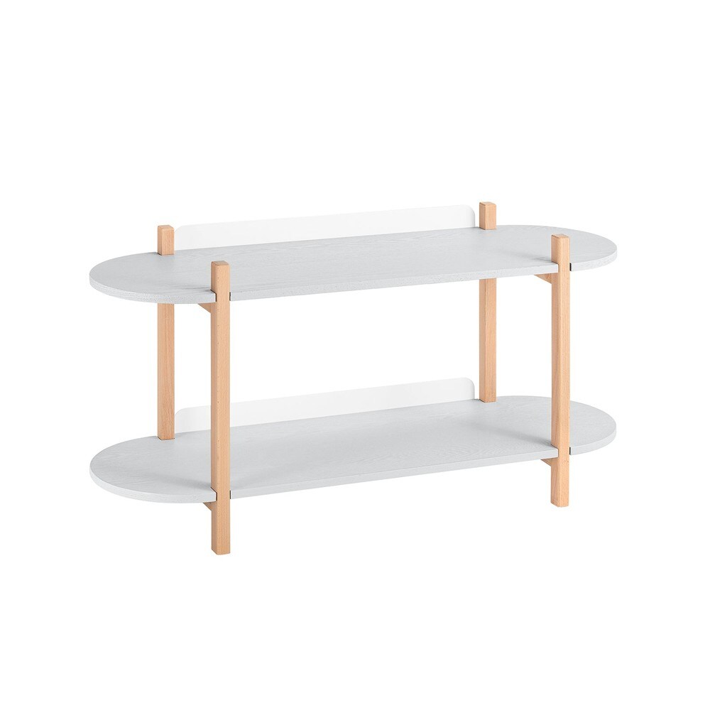 SoBuy Konsolentisch für den Flur mit 2 Fächern Hellgrau 101x33x52cm Nordisch | 04251388633434