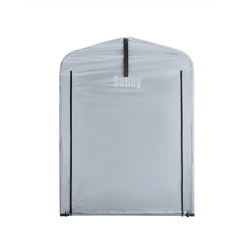 SoBuy Fahrradgarage mit 1 Tür Silber 179x120x160cm Industriell | 04251388642481