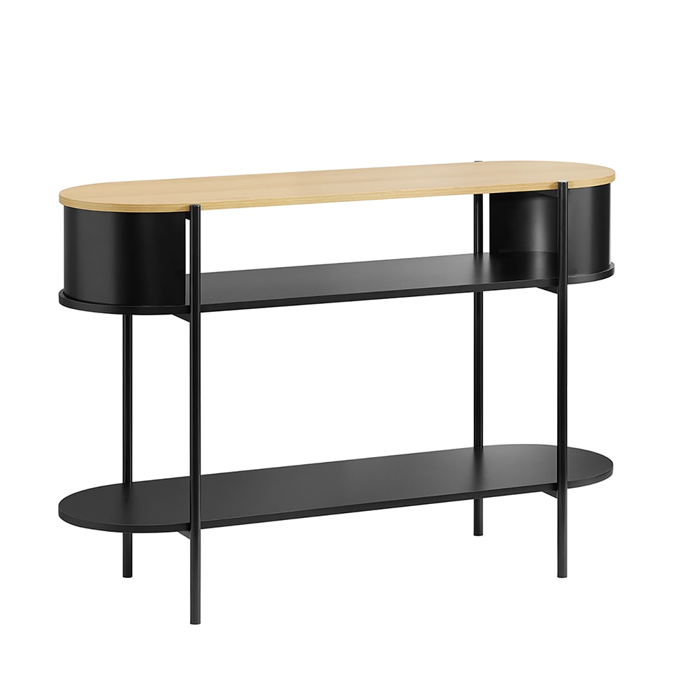 SoBuy Konsolentisch Flur mit 3 Regalb&ouml;den Schwarz 110x39x76,2cm Industriell - Bild 1