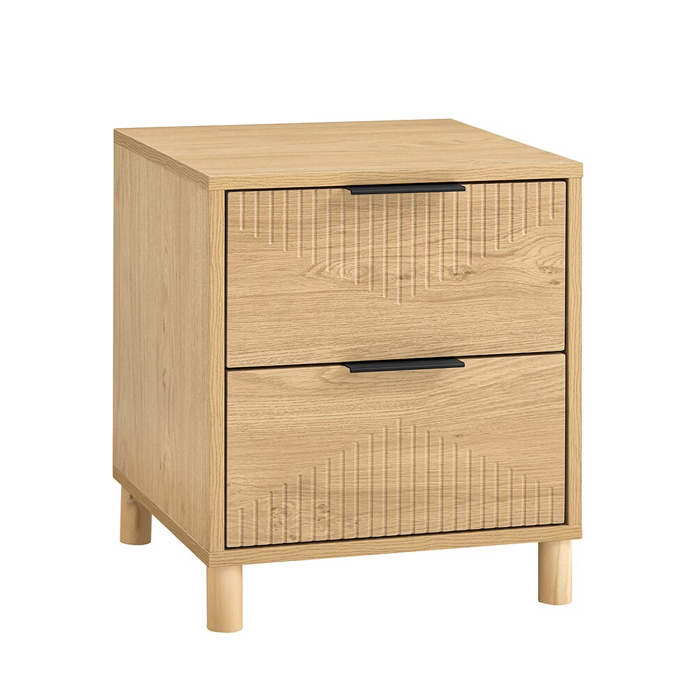 SoBuy Nachttisch mit 2 Schubladen Holzfarbe 40x40x47cm Modern - Bild 1