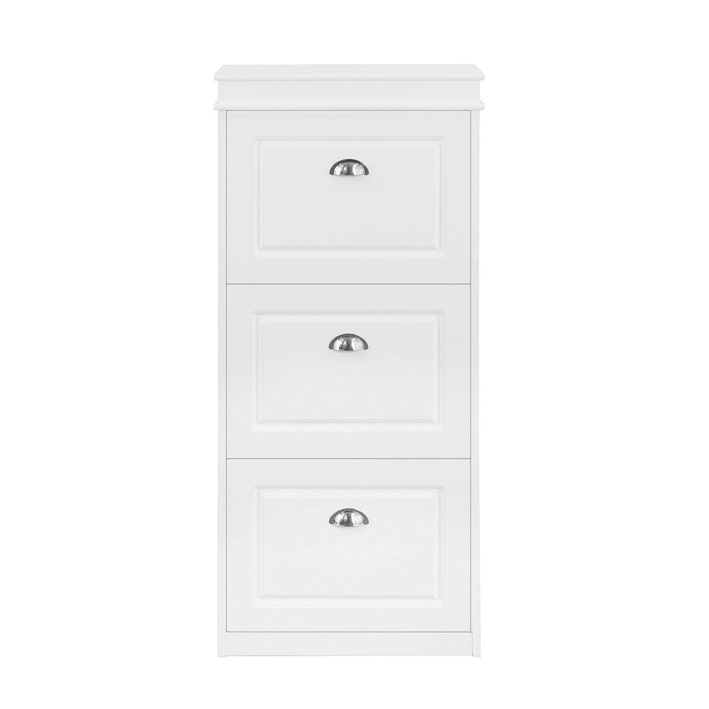SoBuy Schuhschrank mit 3 Türen Weiß 53,01x24x116,99cm Modern