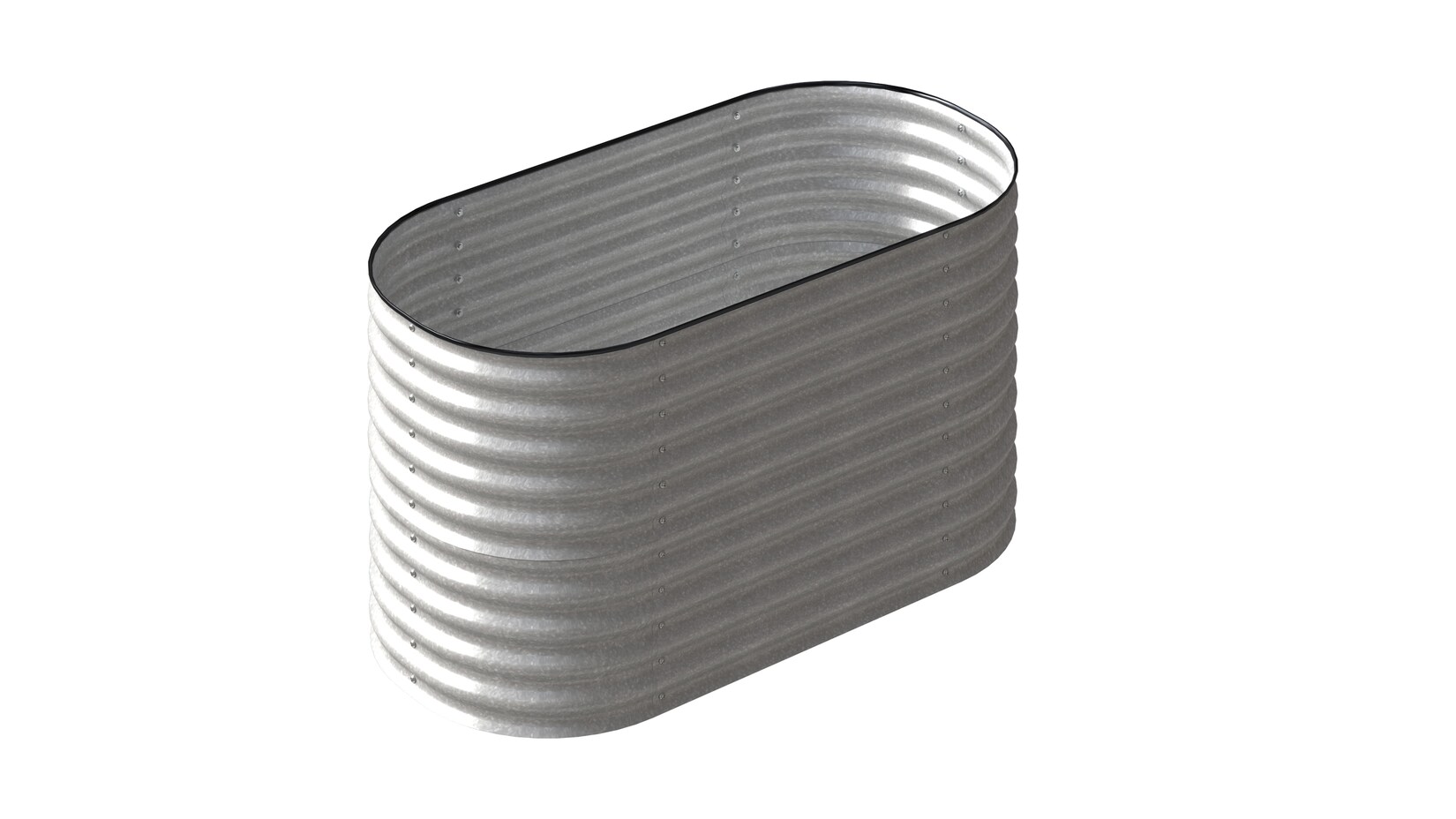 Hochbeet Stahl Oval - S - 160(L) x 80(W) x 80 (H) - Silber