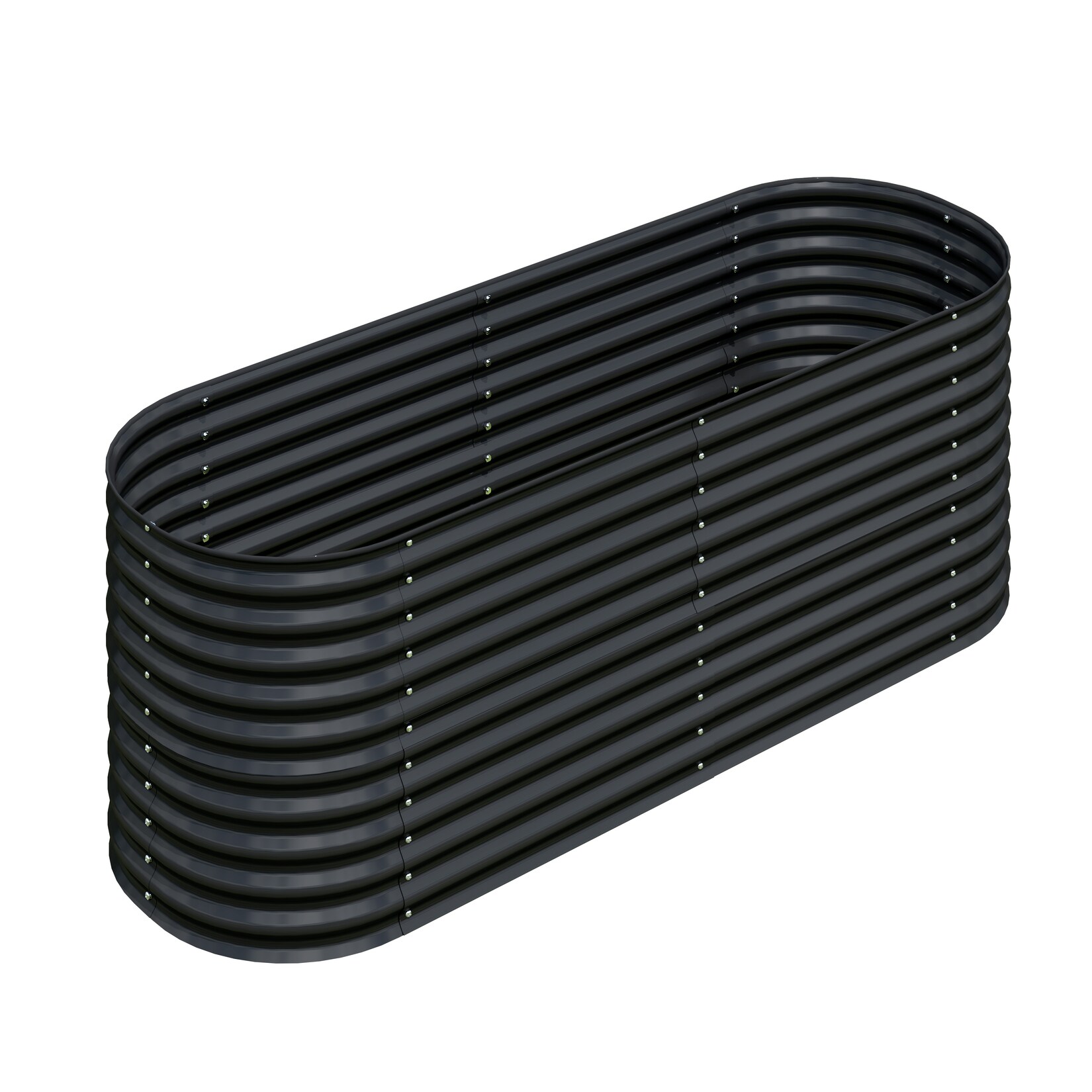 Hochbeet Stahl Oval - M - 240(L) x 80(W) x 80 (H) - Anthrazit