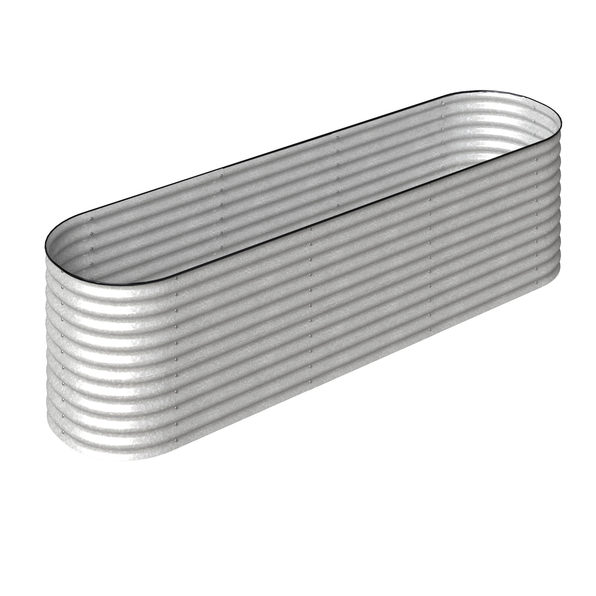 Hochbeet Stahl Oval - L - 320(L) x 80(W) x 80 (H) - Silber - Bild 1