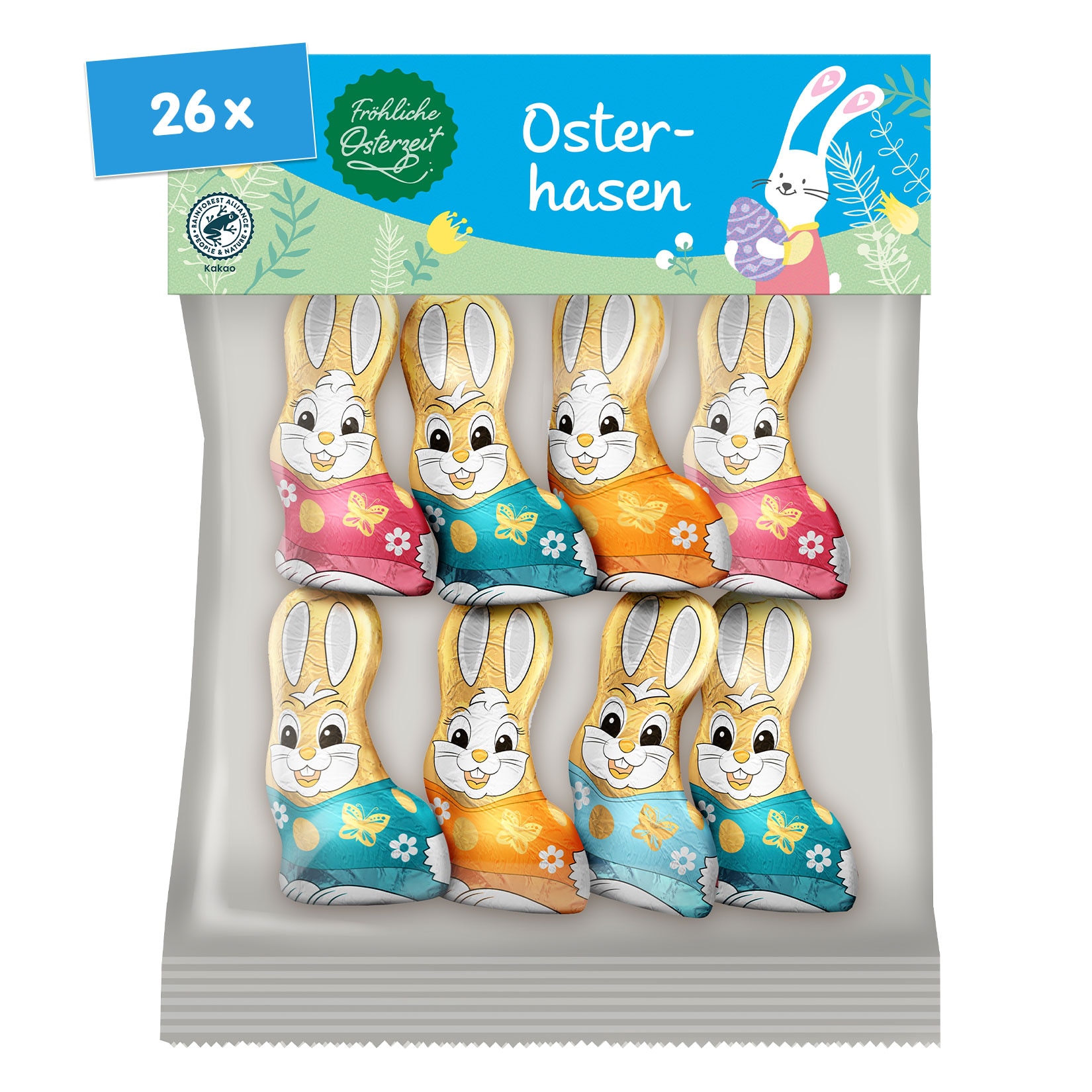 Fr&ouml;hliche Osterzeit Langohrh&auml;schen Reiterbeutel 100g, 26er Pack - Bild 1