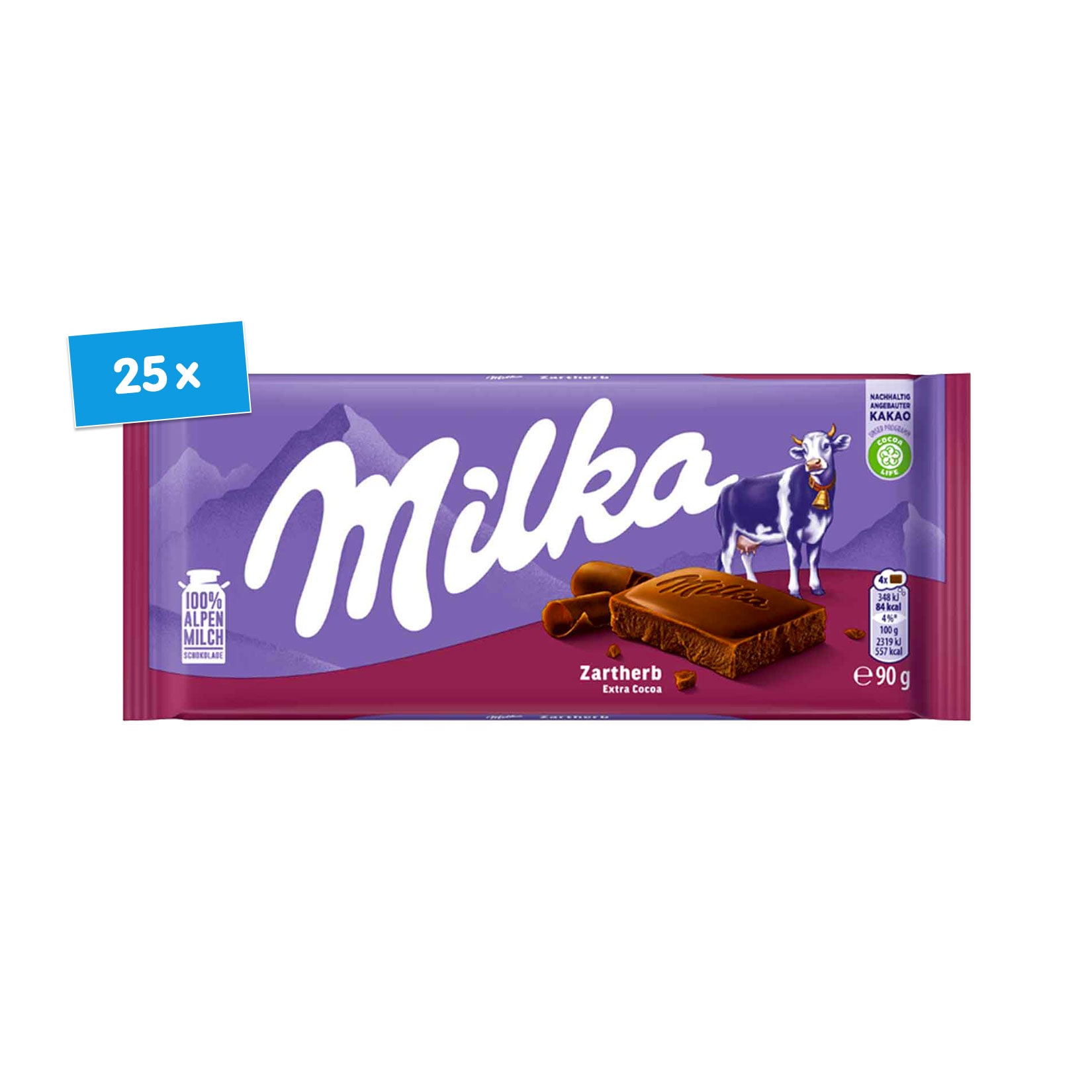 Milka Zartherb 90 g, 25er Pack - Bild 1