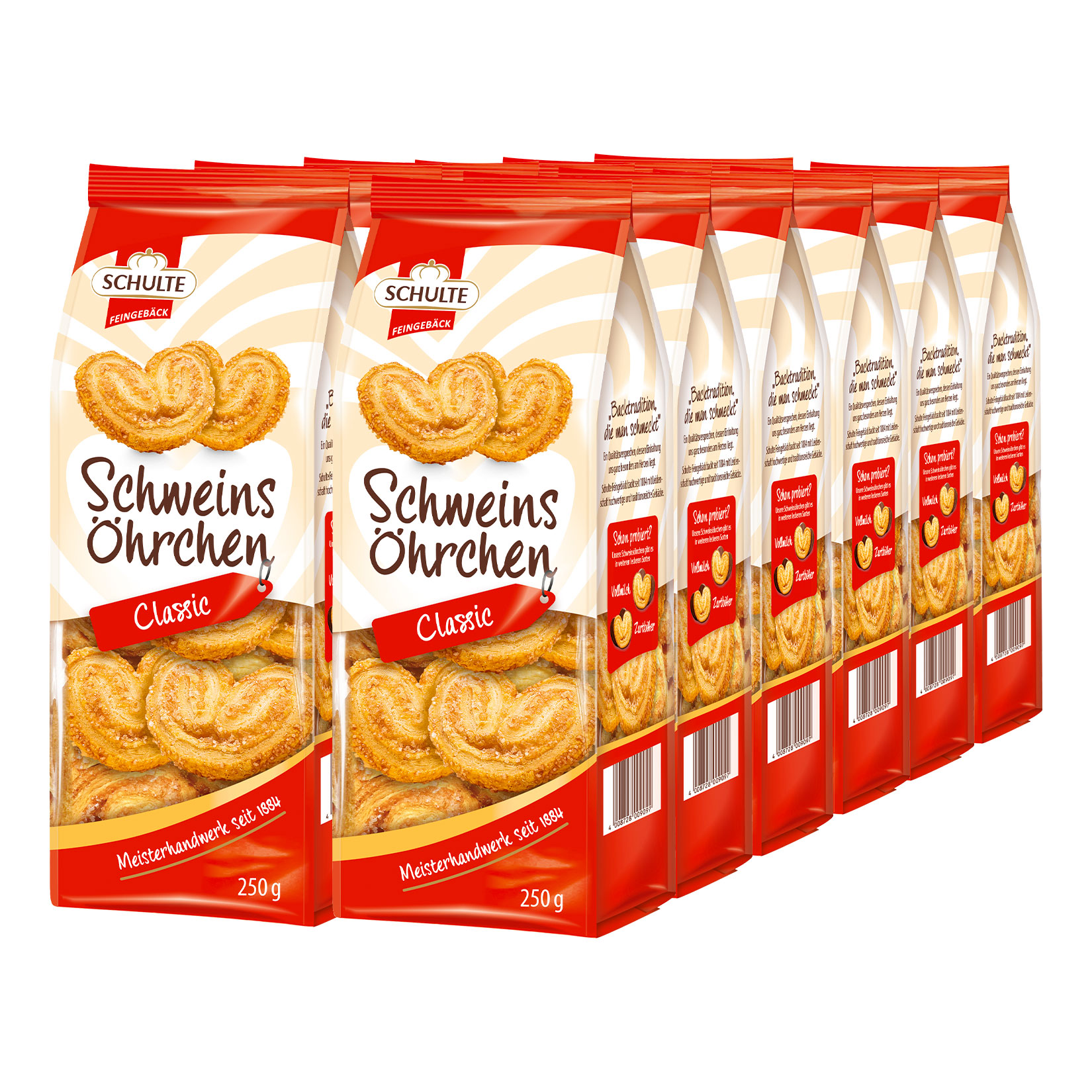 Schulte Schweins&ouml;hrchen Original 250 g, 12er Pack - Bild 1