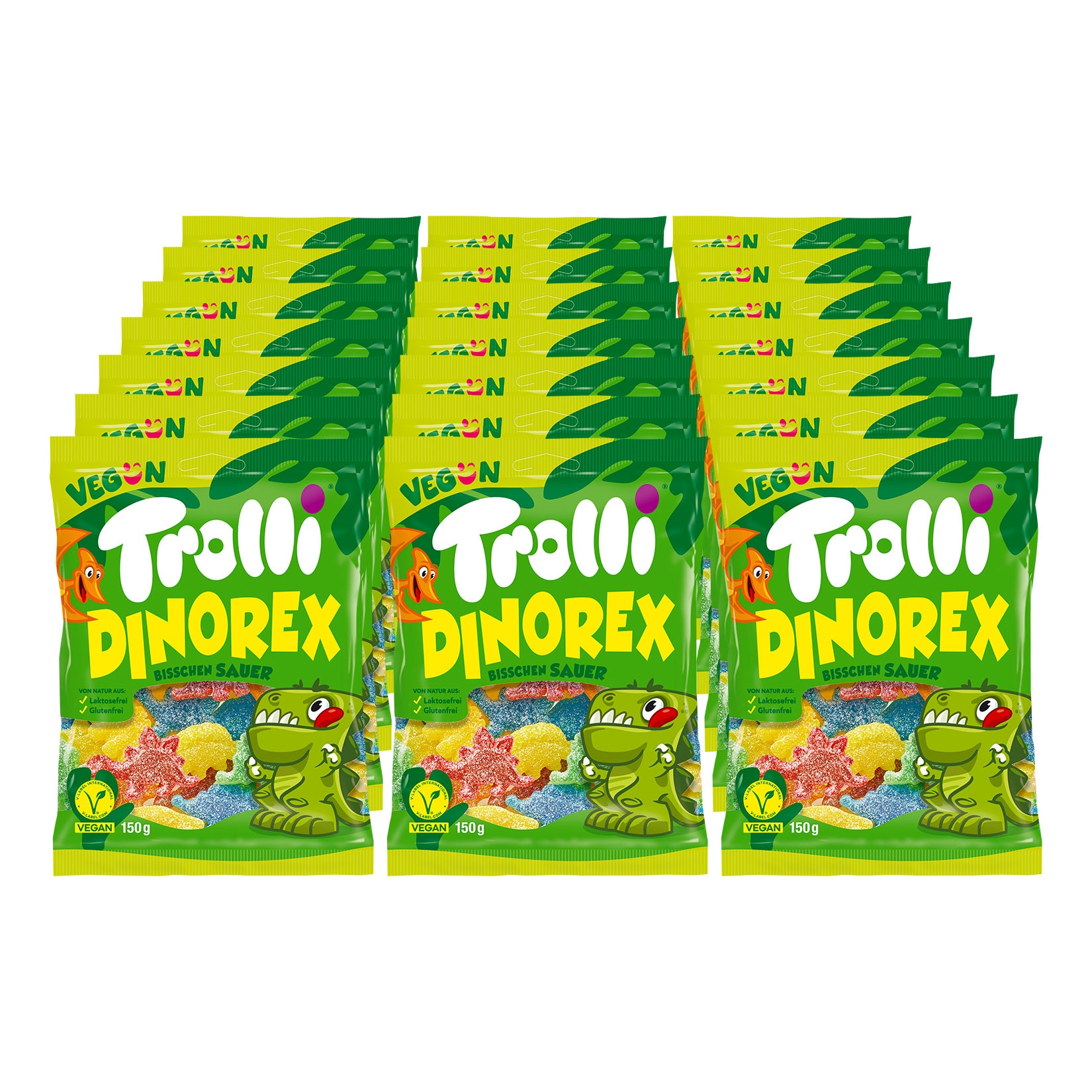 Trolli Dino Rex Fruchtgummi vegan 150 g, 21er Pack - Bild 1