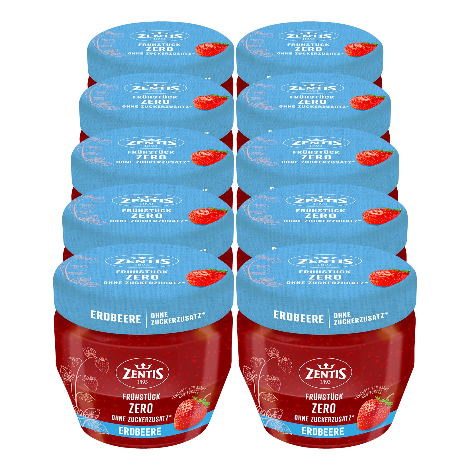 Zentis Fr&uuml;hst&uuml;ck Zero Erdbeere 210 g, 10er Pack - Bild 1