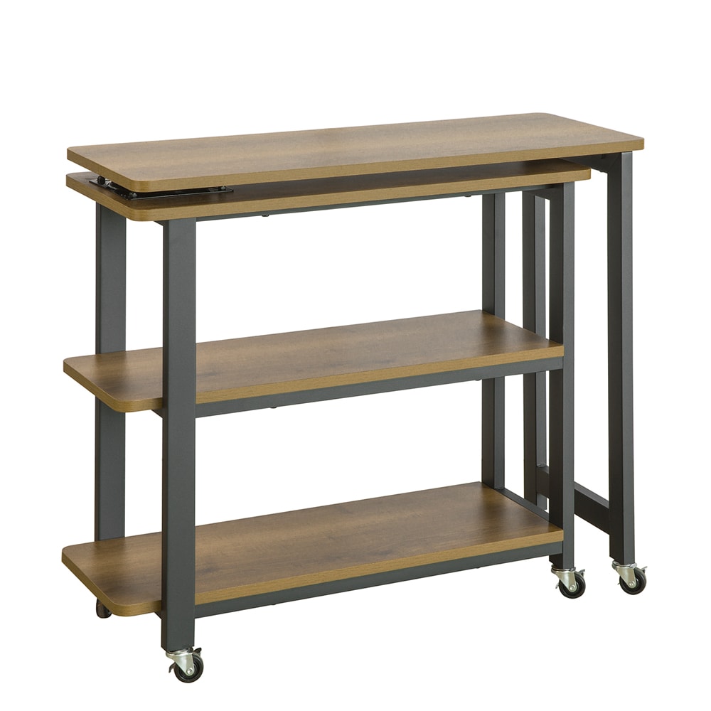 SoBuy Couchtisch mit 3 Regalen Dunkelbraun 132,99x30x69,01cm Industriell - Bild 1