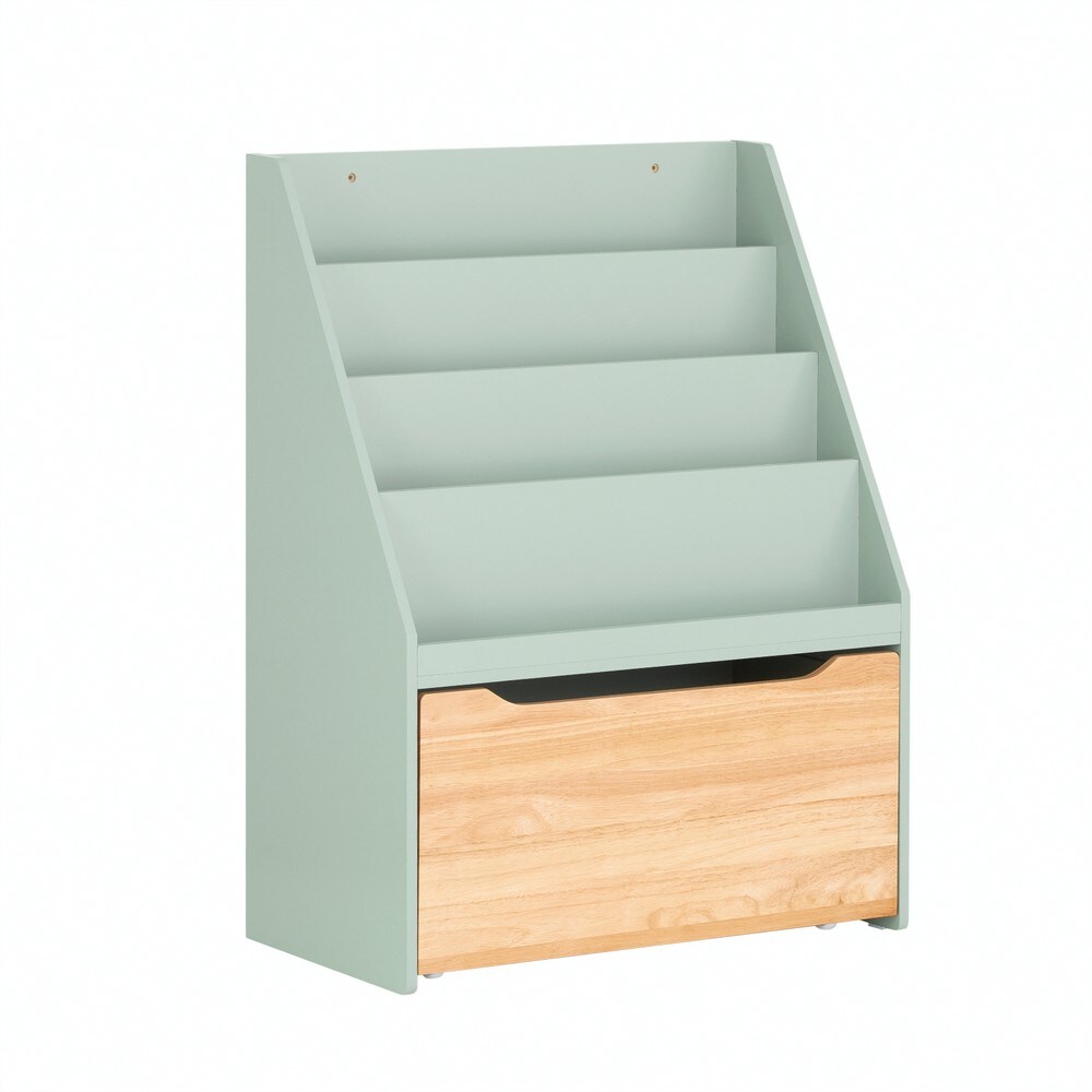 SoBuy Kinderregal mit 4 Ablagefächern Grün 30x62x80,01cm Funktional