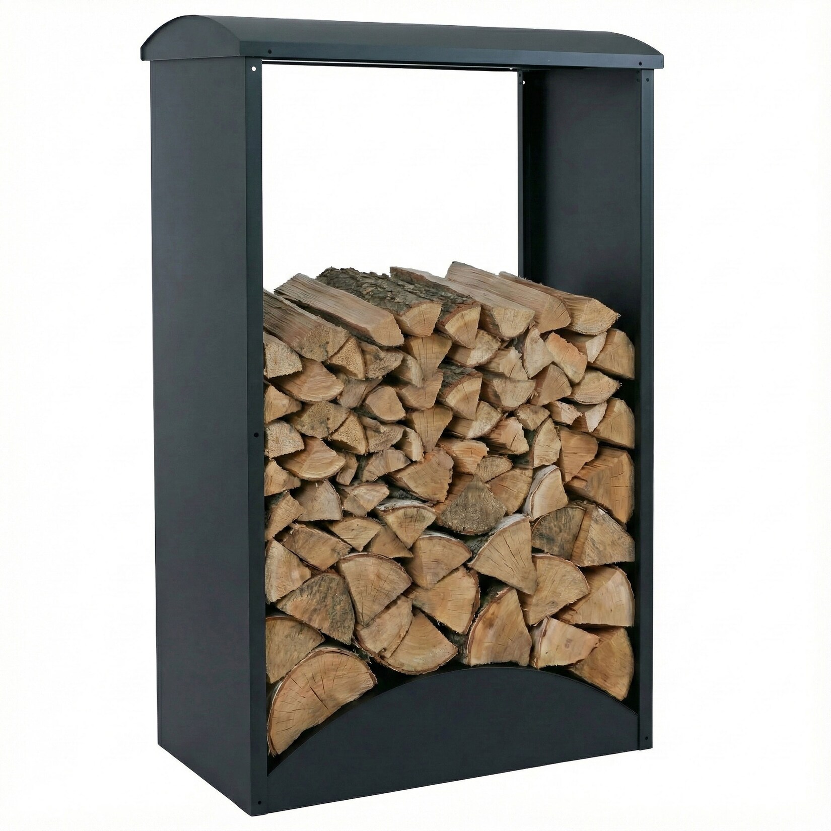 Brennholzlager MCW-P77, Kamin-/Feuerholzregal Holzlager Holzunterstand Outdoor Metall 160x98x50cm ~ grün
