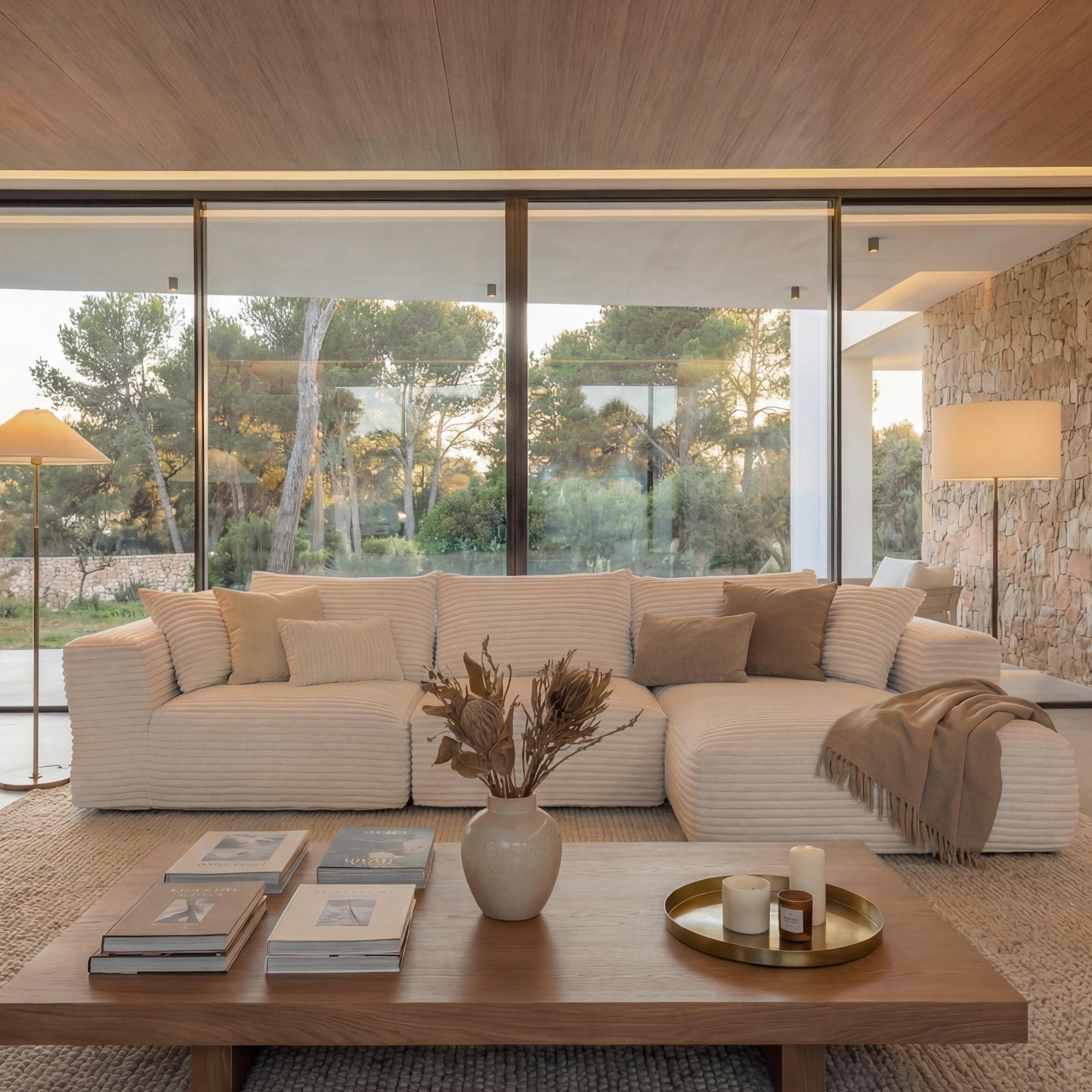 Sofa-Garnitur MCW-P20, 3-Sitzer Couch Loungesofa, Stoff/Textil Cord (370 g/m&sup2;) Liegefl&auml;che rechts ~ wei&szlig; - Bild 1