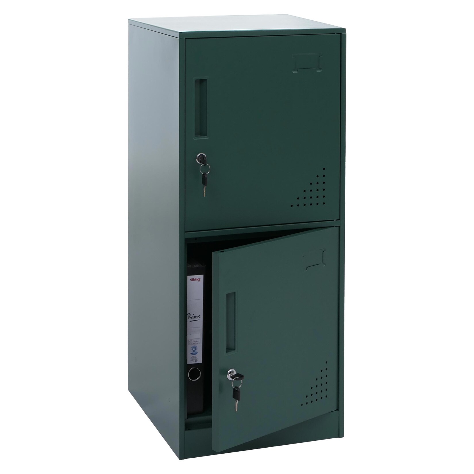 Spind MCW-P63, Schließfach Wertfachschrank Schließfachschrank 2 Türen, 90x38x45cm Stahl ~ grün
