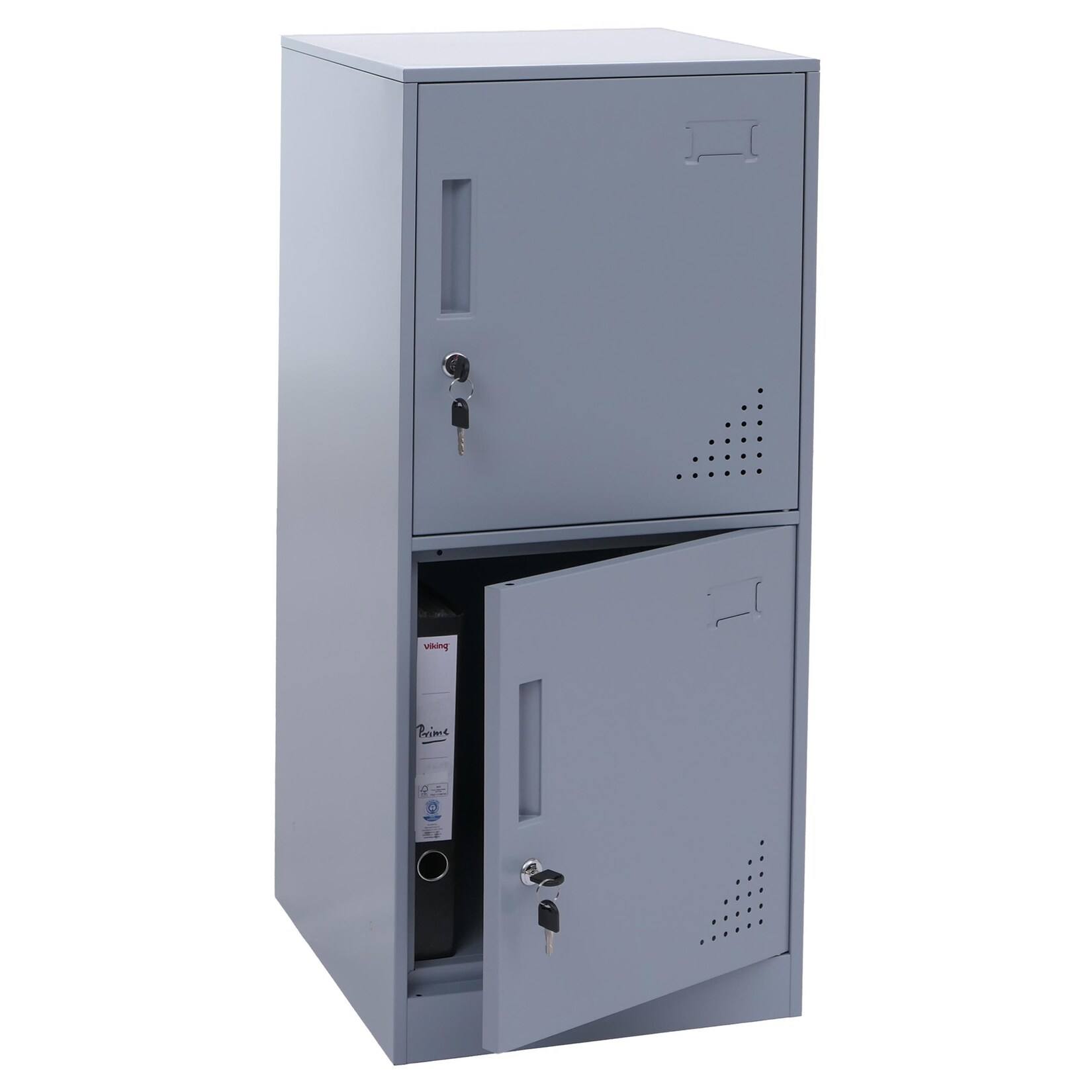 Spind MCW-P63, Schließfach Wertfachschrank Schließfachschrank 2 Türen, 90x38x45cm Stahl ~ grau