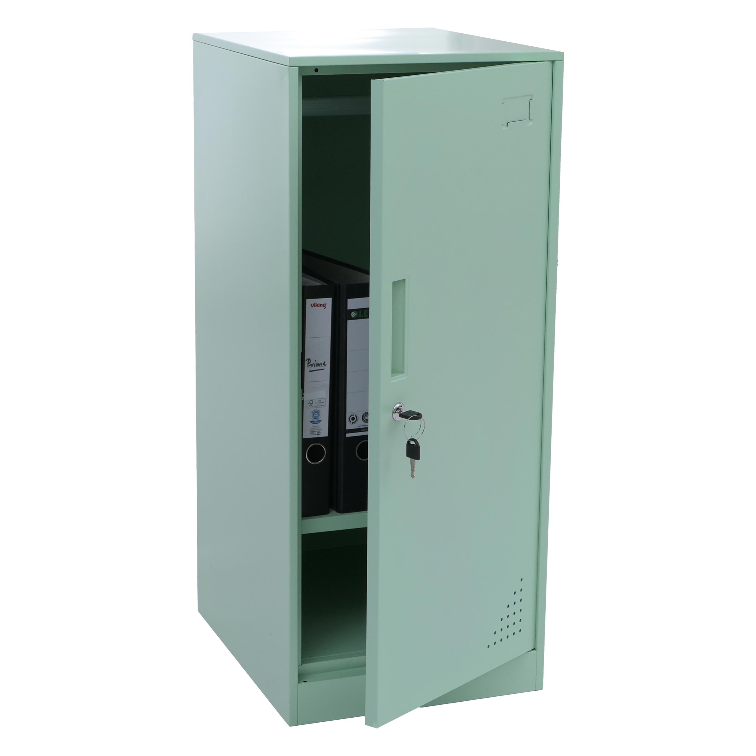 Spind MCW-P63, Schlie&szlig;fach Wertfachschrank Schlie&szlig;fachschrank T&uuml;r Kleiderstange, 90x38x45cm Stahl ~ mintgr&uuml;n - Bild 1
