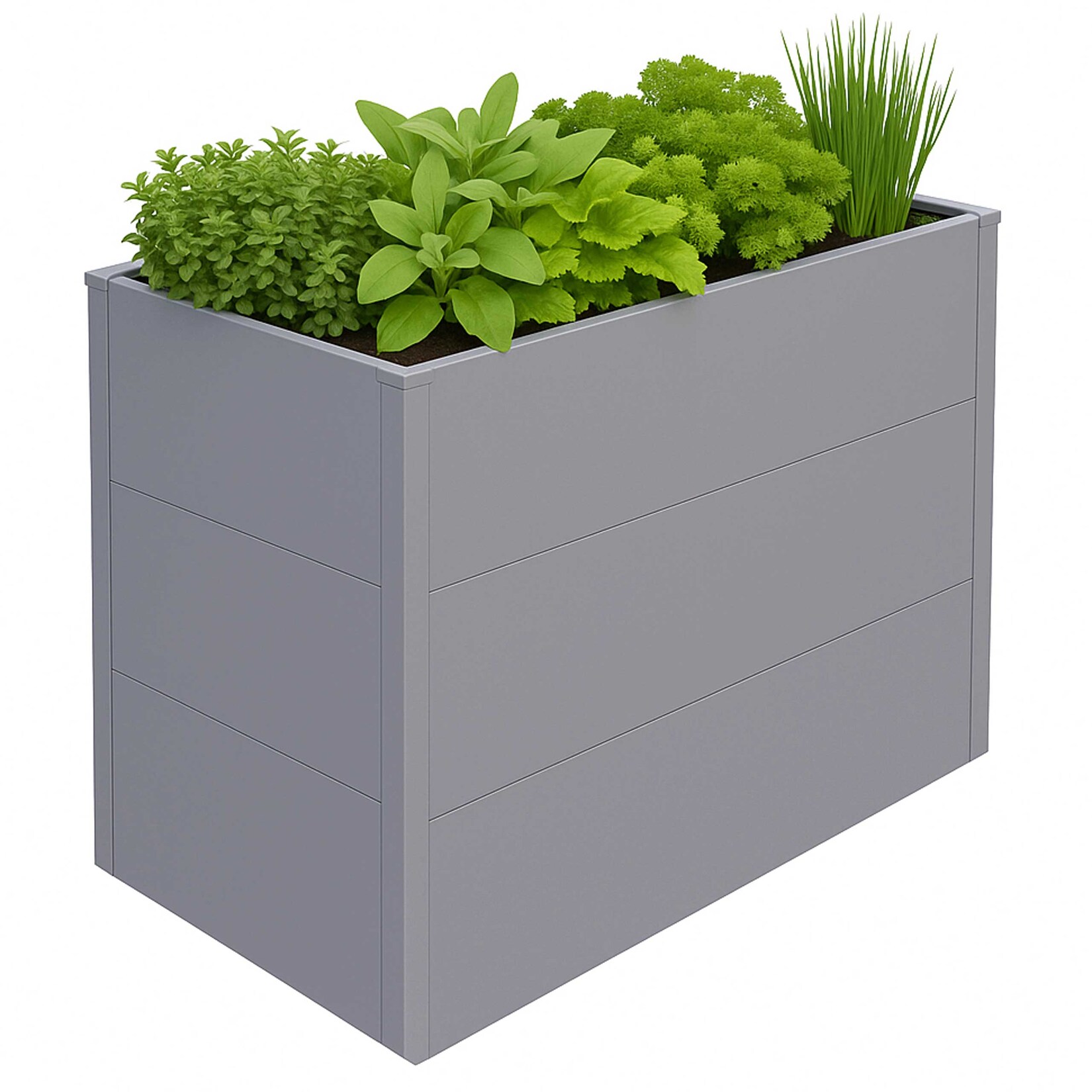 Hochbeet MCW-P64, Metallhochbeet Gemüse-/Pflanzbeet Blumenkasten Pflanzkübel Garten Stahl 77x100x50cm ~ grau