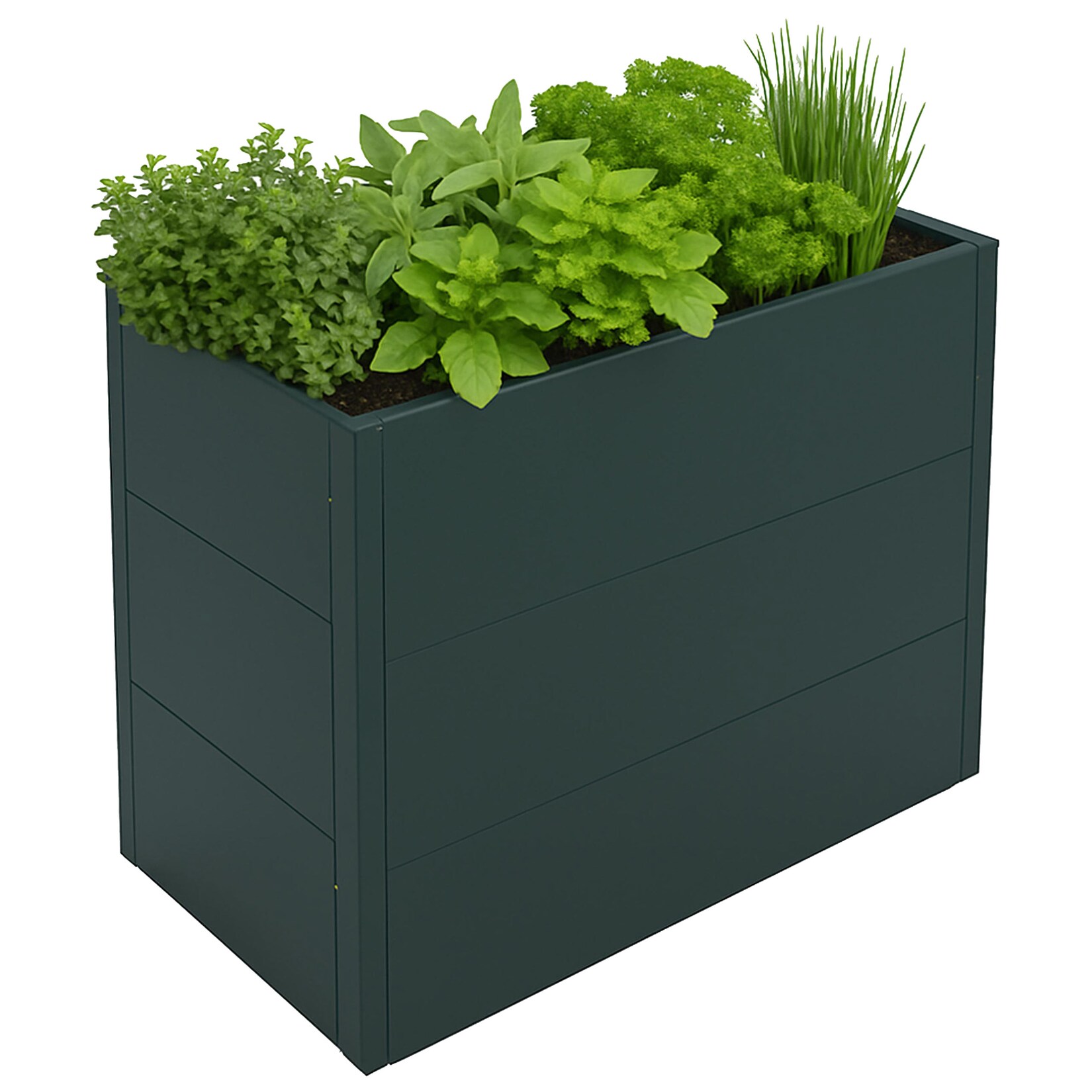 Hochbeet MCW-P64, Metallhochbeet Gemüse-/Pflanzbeet Blumenkasten Pflanzkübel Garten Stahl 77x100x50cm ~ grün
