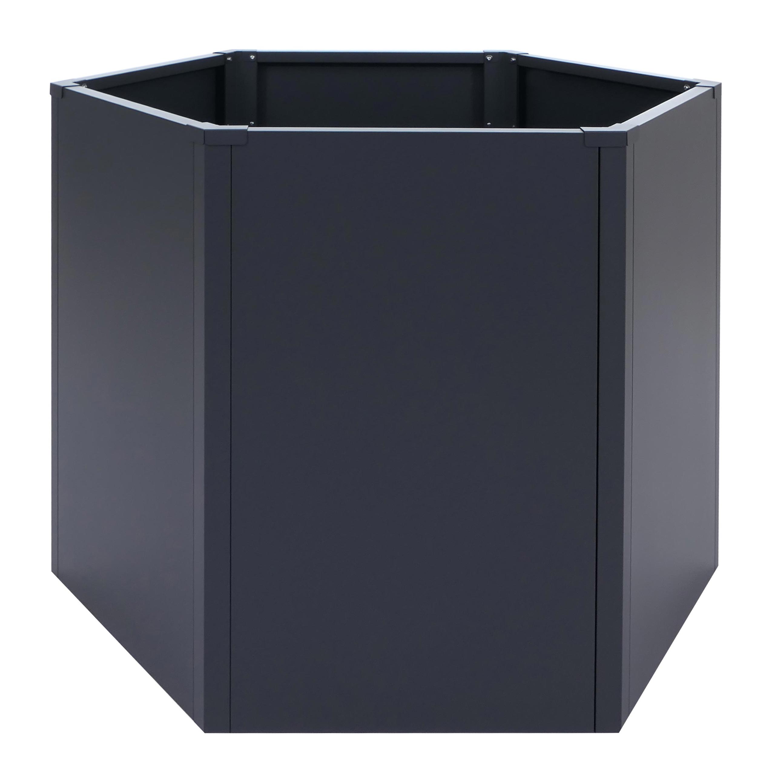 Hochbeet MCW-P64, Metallhochbeet Gem&uuml;se-/Pflanzbeet Blumenkasten Pflanzk&uuml;bel Garten Stahl 77x100x88cm ~ anthrazit - Bild 1