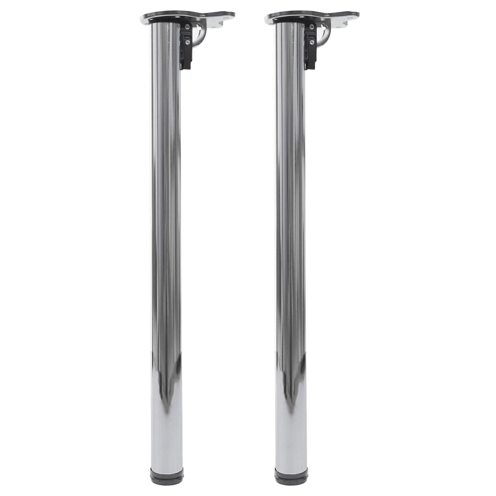 2er-Set Tischbein MCW-H34, für Schreibtisch Esstischfuß Tischgestell, klappbar 72cm ~ Edelstahl-Optik | 04057651923949