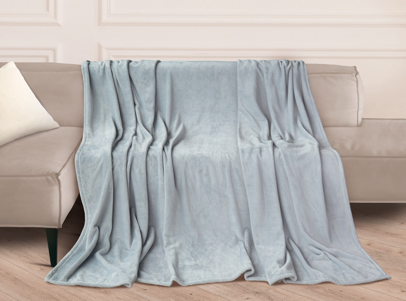 Dekor XXL-Wohndecke, silber uni | 04311536089282