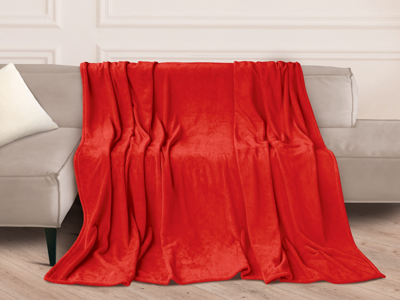 Dekor XXL-Wohndecke, rot uni | 04311536089299