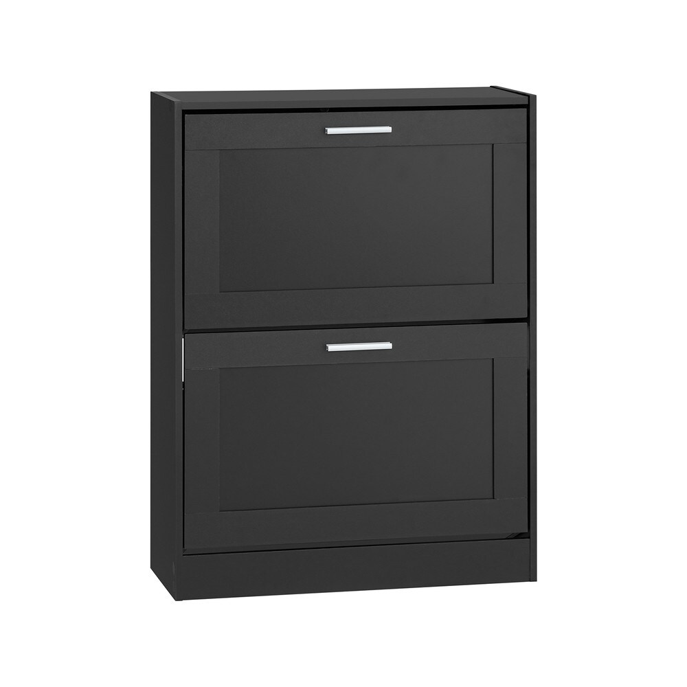 SoBuy Schuhschrank mit 2 T&uuml;ren Schwarz 59,5x23x79,5cm Vintage - Bild 1