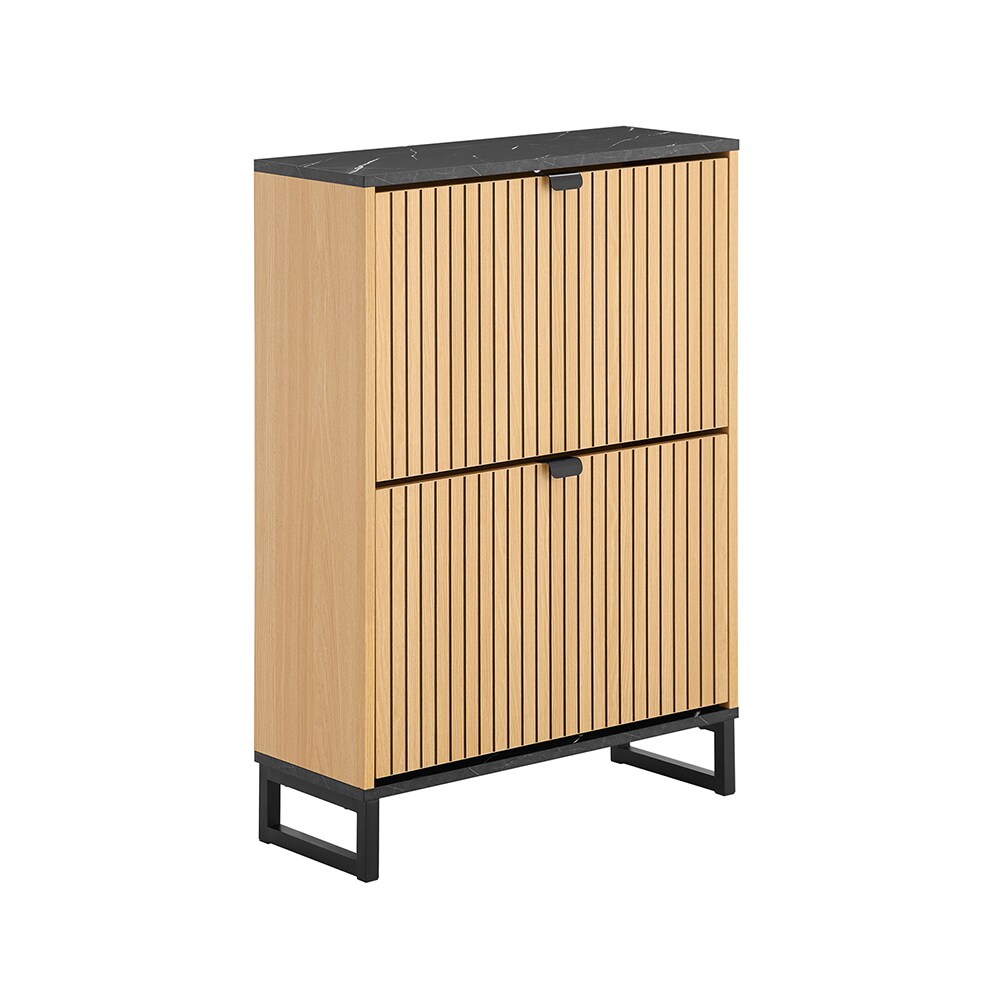 SoBuy Schuhschrank mit 2 Türen Holzfarbe 60x24x88,5cm Nordisch