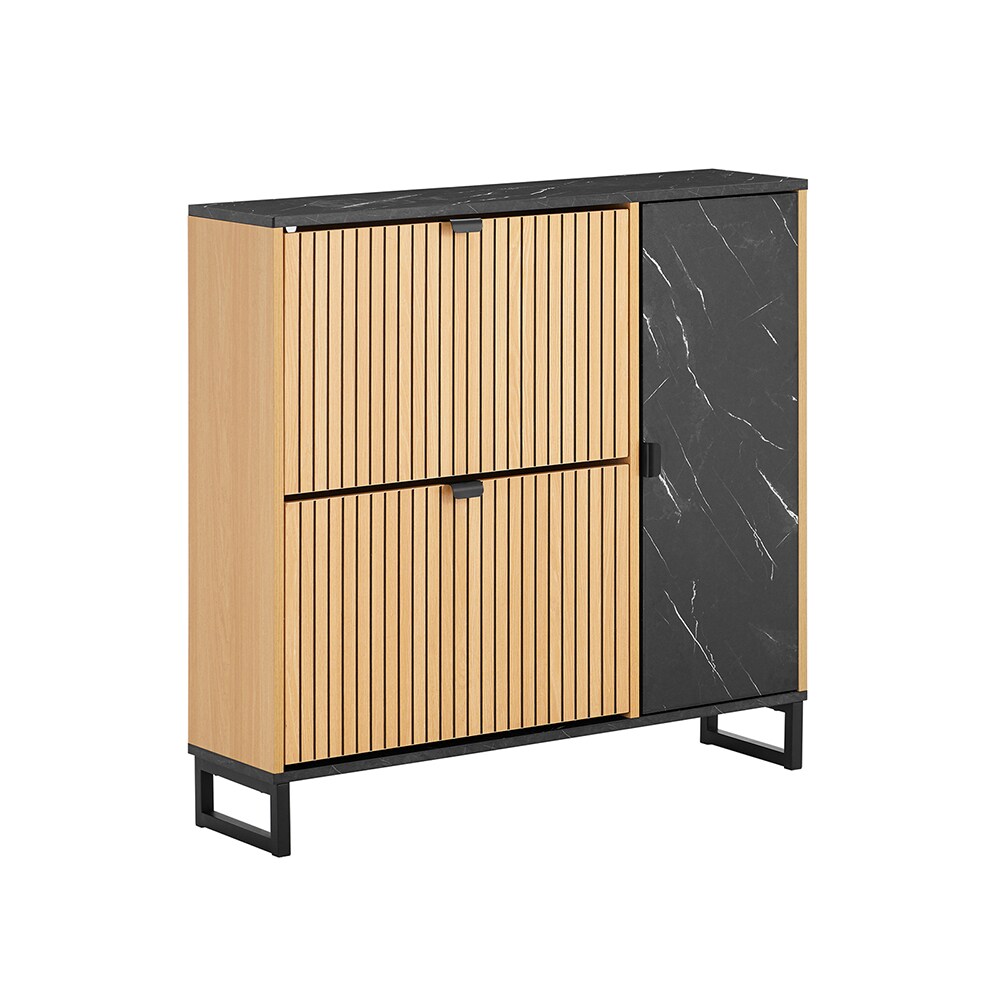 SoBuy Schuhschrank mit 2 T&uuml;ren Holzfarbe 90x24x88,5cm Modern - Bild 1