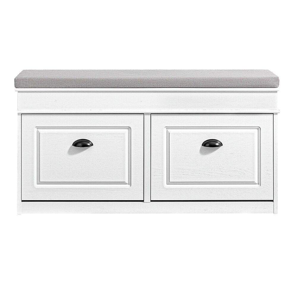 SoBuy Schuhbank mit 1 Schublade Weiß 104,5×23,8x54cm Funktional | 04251388642399