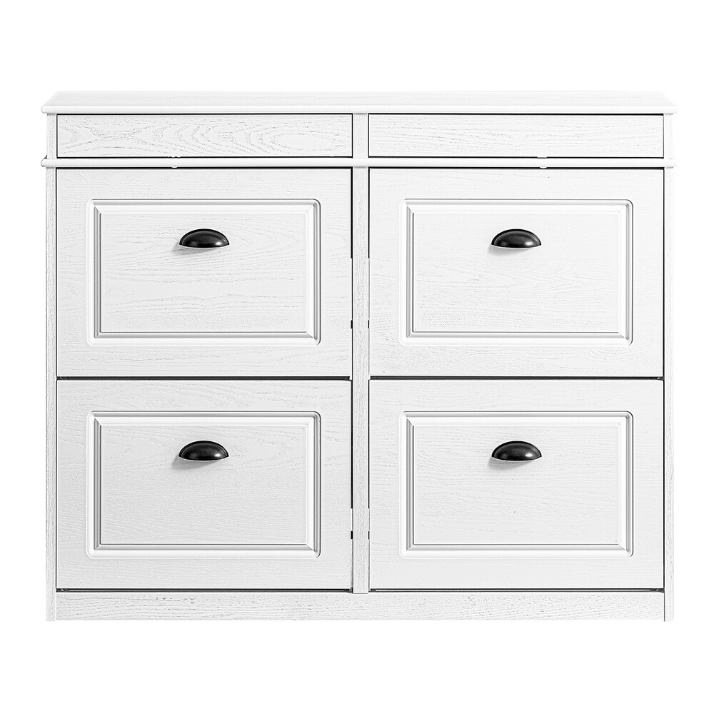 SoBuy Schuhschrank mit 2 Schubladen Wei&szlig; Modern - Bild 1