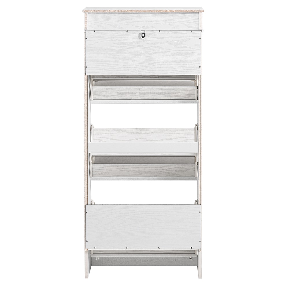 SoBuy Schuhschrank mit 1 Schublade Wei&szlig; 53,5x24x119,5cm Modern - Bild 1