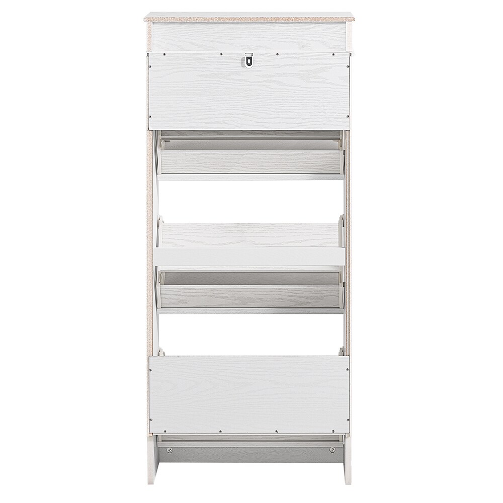 SoBuy Schuhschrank mit 1 Schublade Weiß 53,5x24x119,5cm Modern | 04251388642375