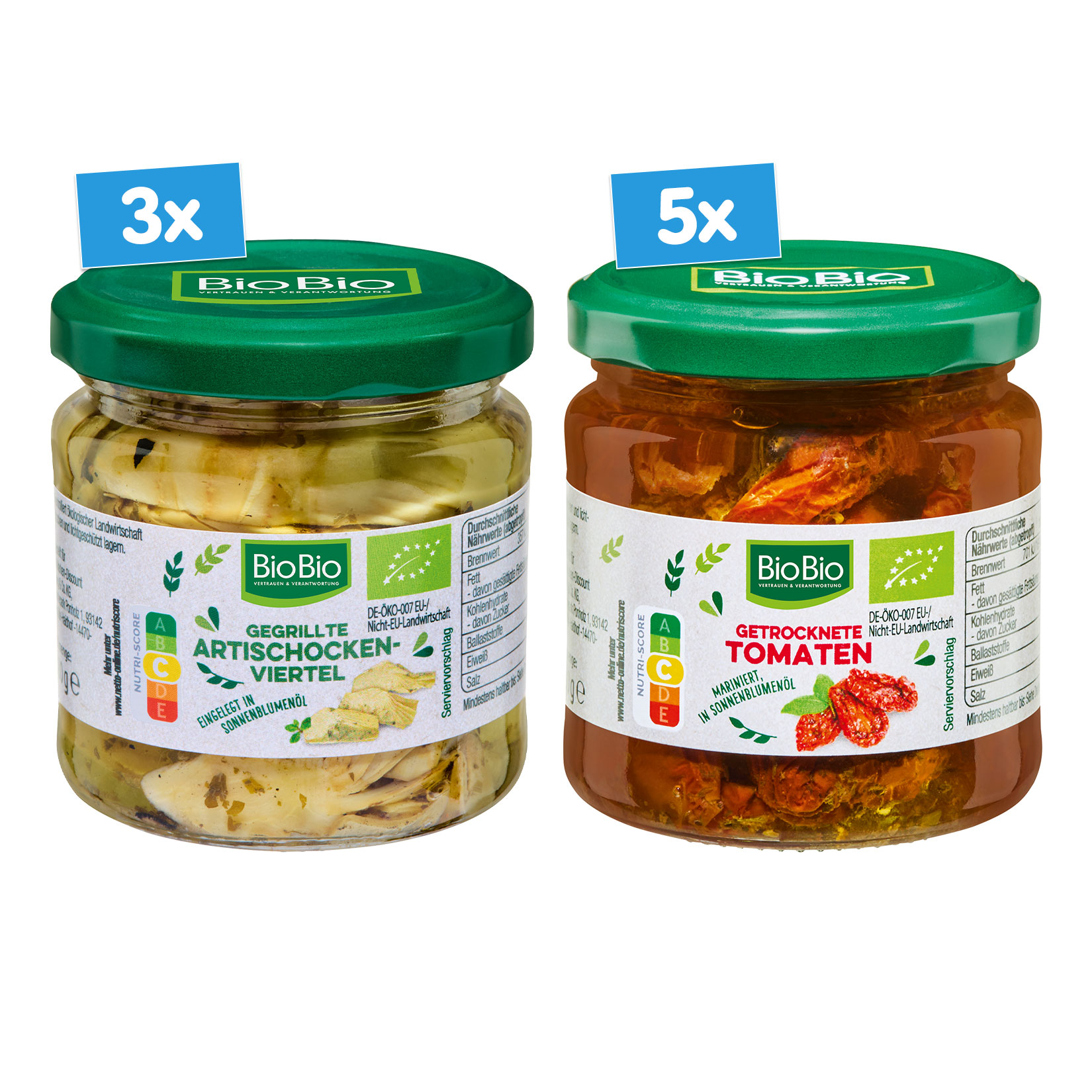 BioBio Antipasti 180 g, verschiedene Sorten, 8er Pack - Bild 1