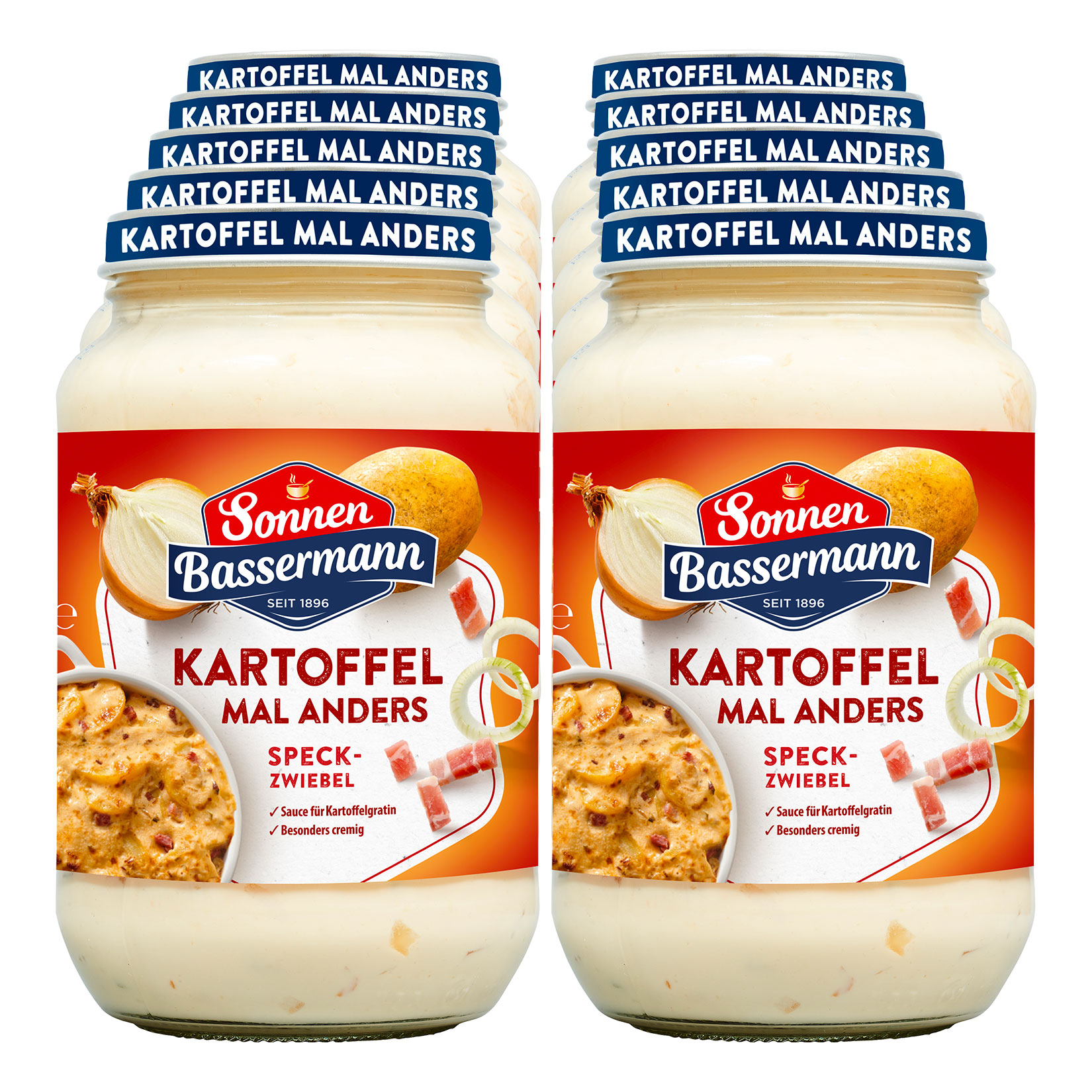 Sonnen Bassermann Kartoffel mal anders - Speck-Zweibeln 405 g, 10er Pack - Bild 1