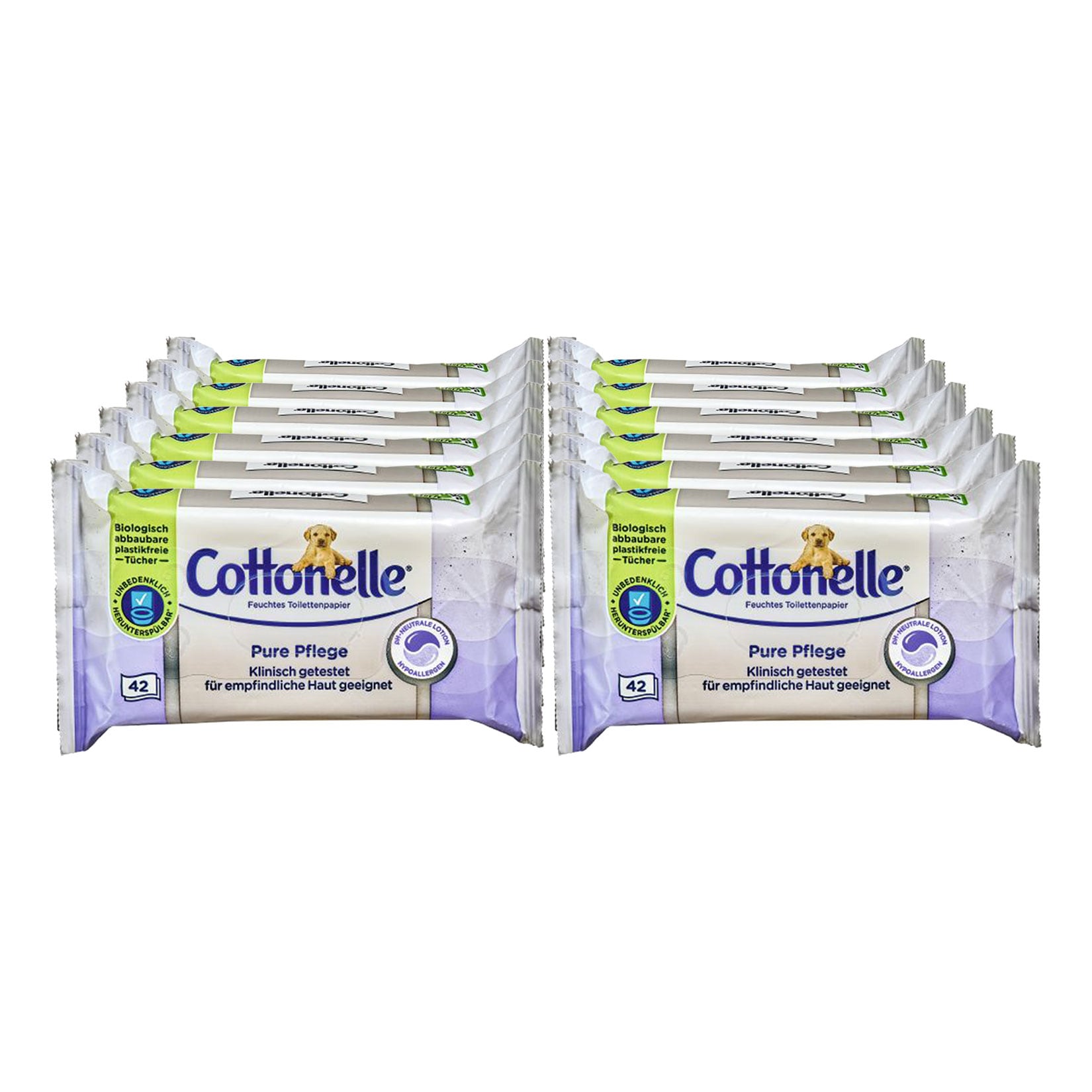 Cottonelle Feuchtt&uuml;cher Pure Pflege 42 St&uuml;ck, 12er Pack - Bild 1