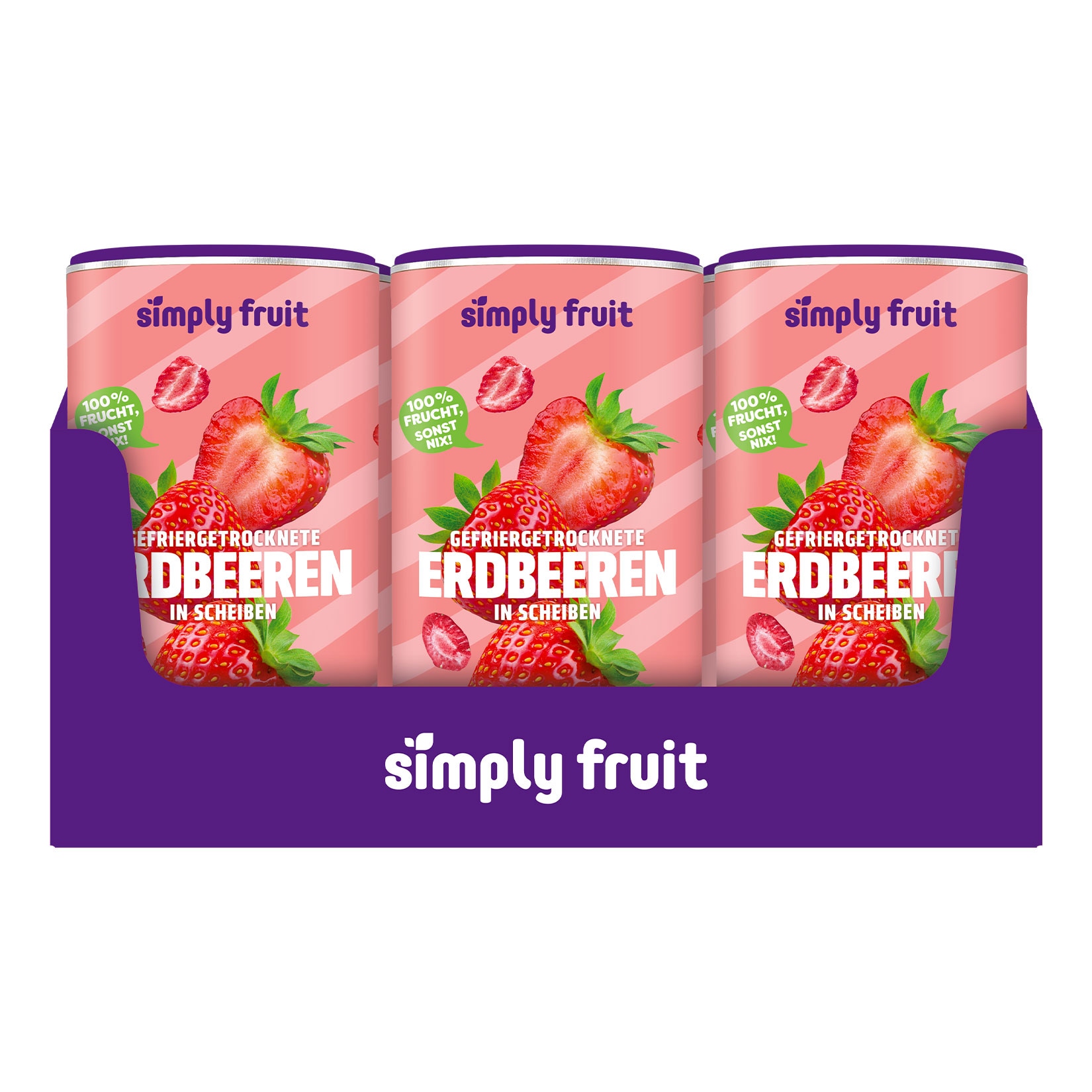 Simply Fruit Erdbeeren gefriergetrocknet 60 g, 9er Pack - Bild 1