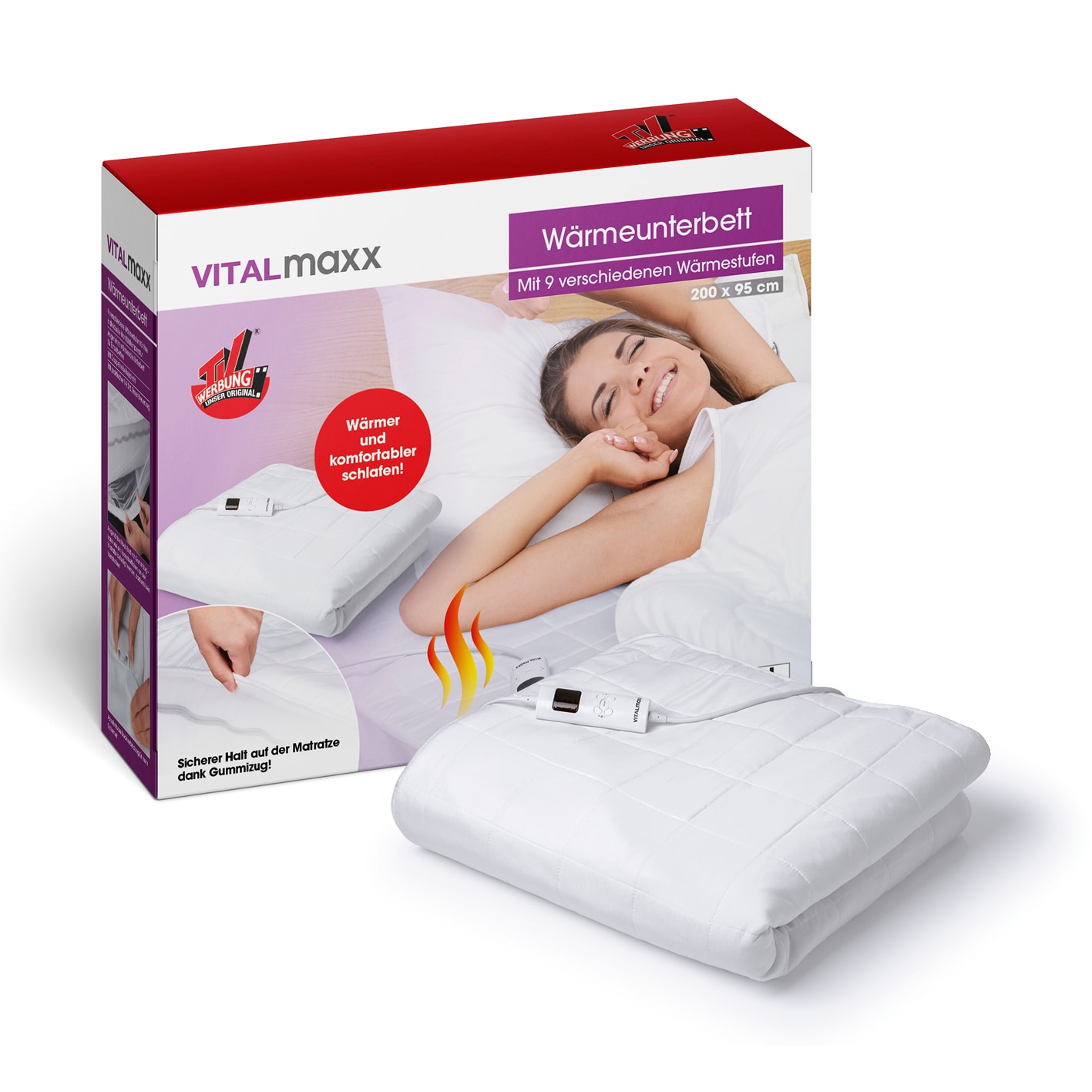 VITALmaxx W&auml;rmeunterbett 200x95x30cm wei&szlig; - Bild 1