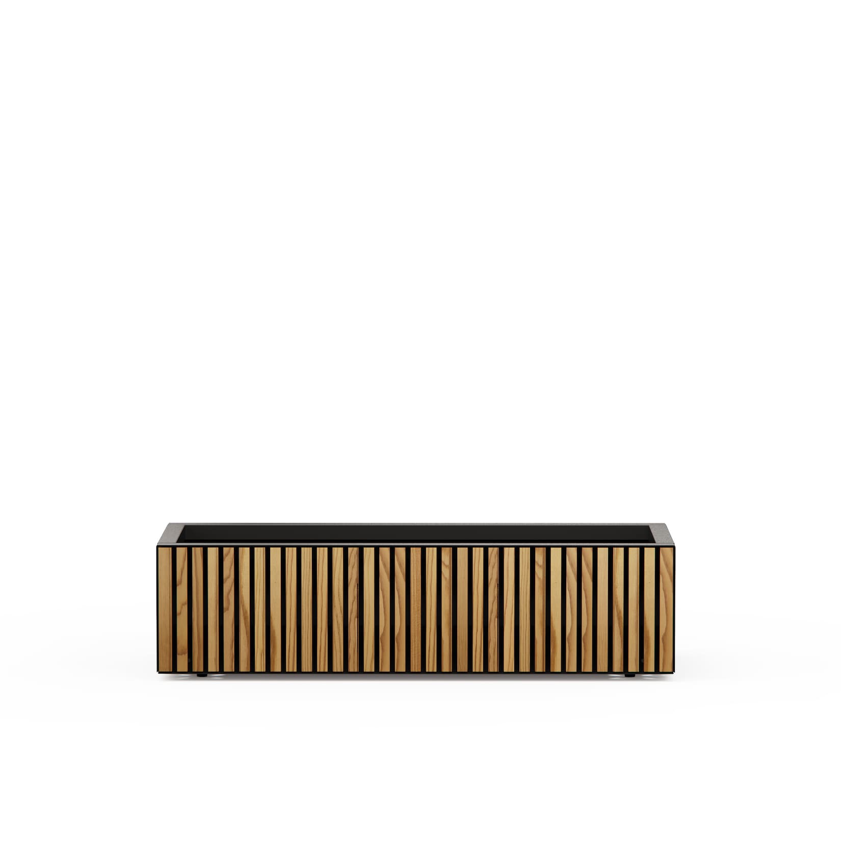 Herstera Garden Pflanzkübel Deco Planter Xic Wood M schwarz, natur 40x100x25cm