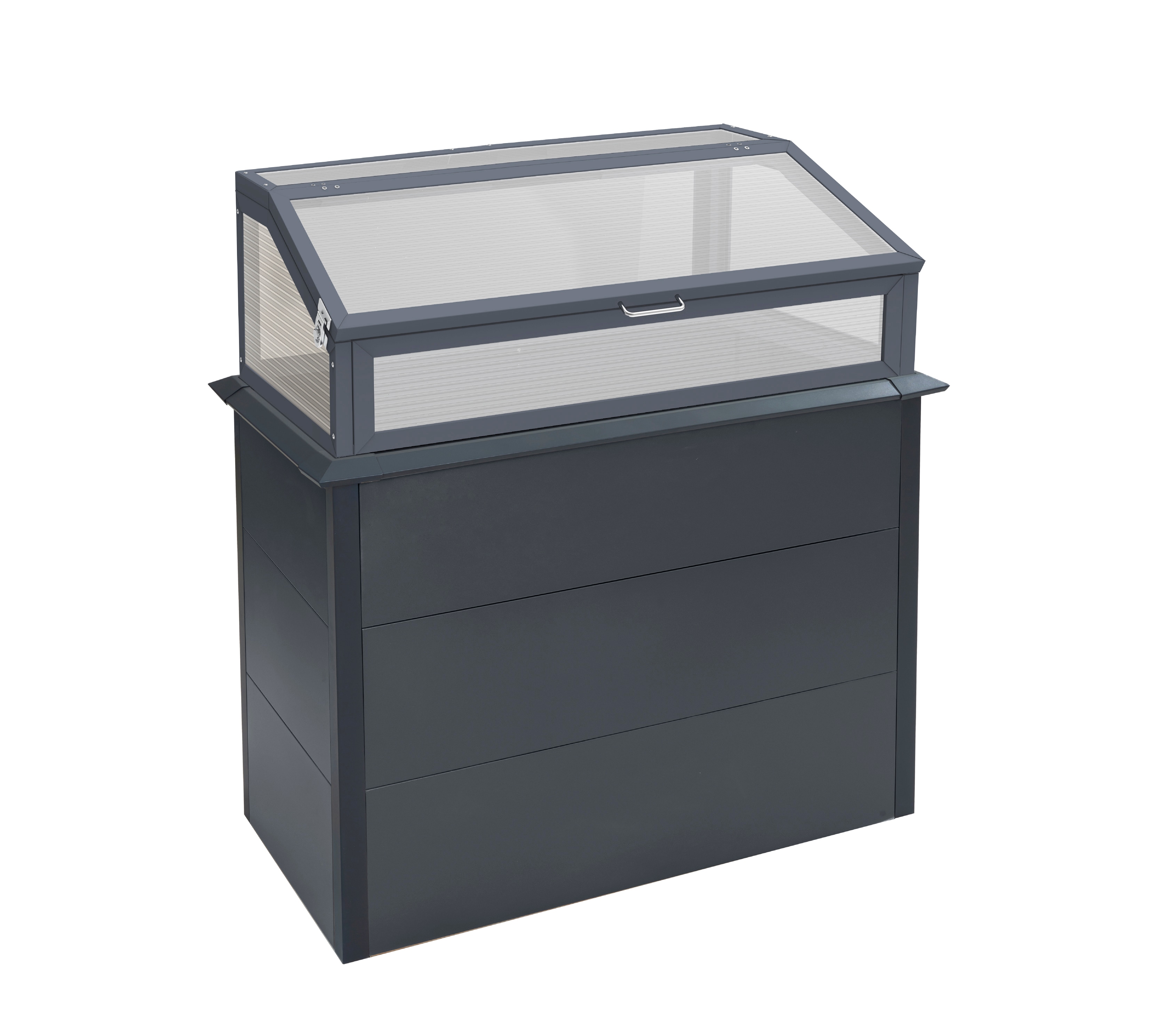 Westmann Hochbeet mit Fr&uuml;hbeetaufsatz Primus Plus M anthrazit | 50x100x77cm - Bild 1