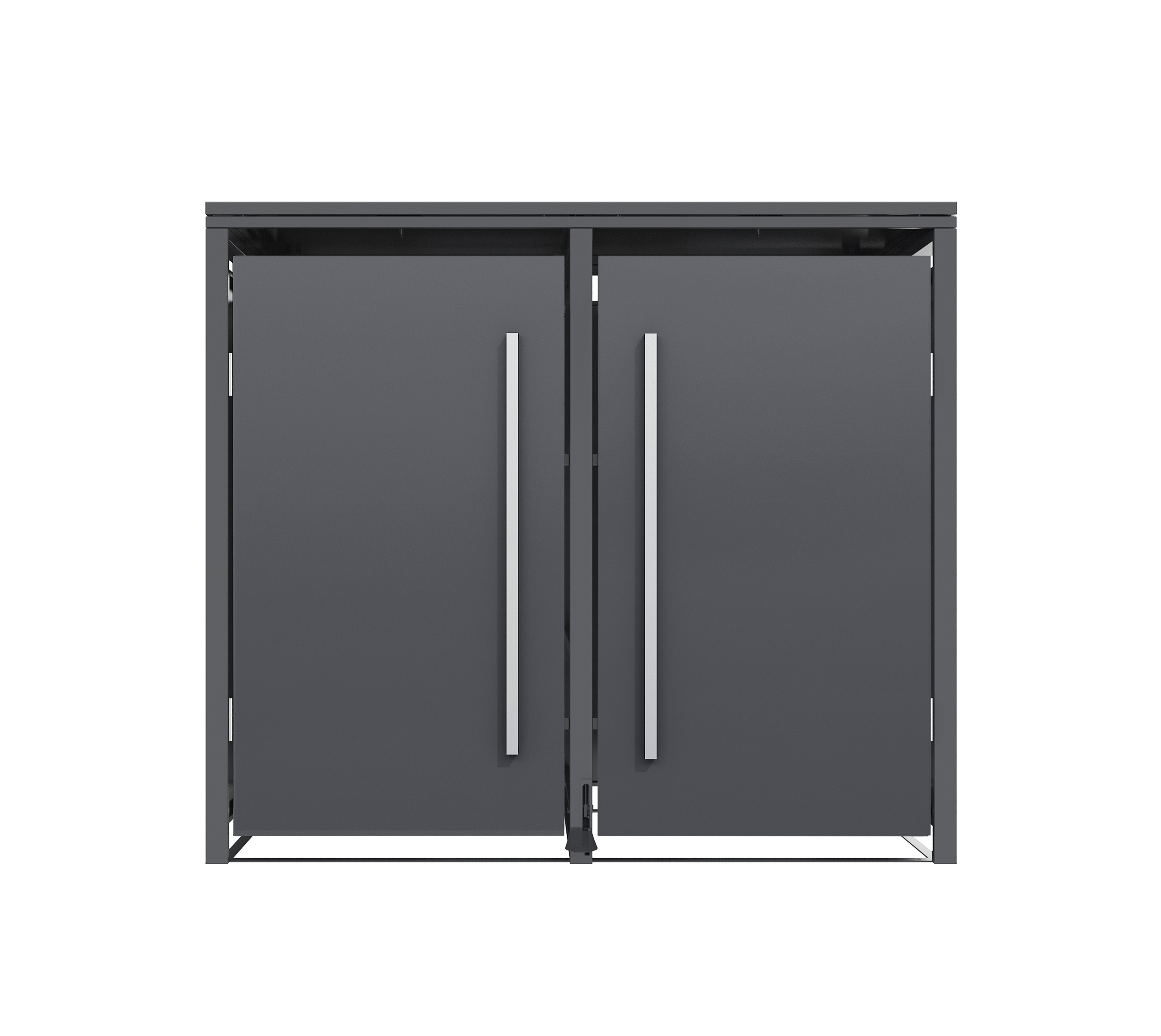 Westmann M&uuml;lltonnenbox Pedura 2 | 2x 240L | mit Fu&szlig;pedal Anthrazit | 80x132x116cm - Bild 1