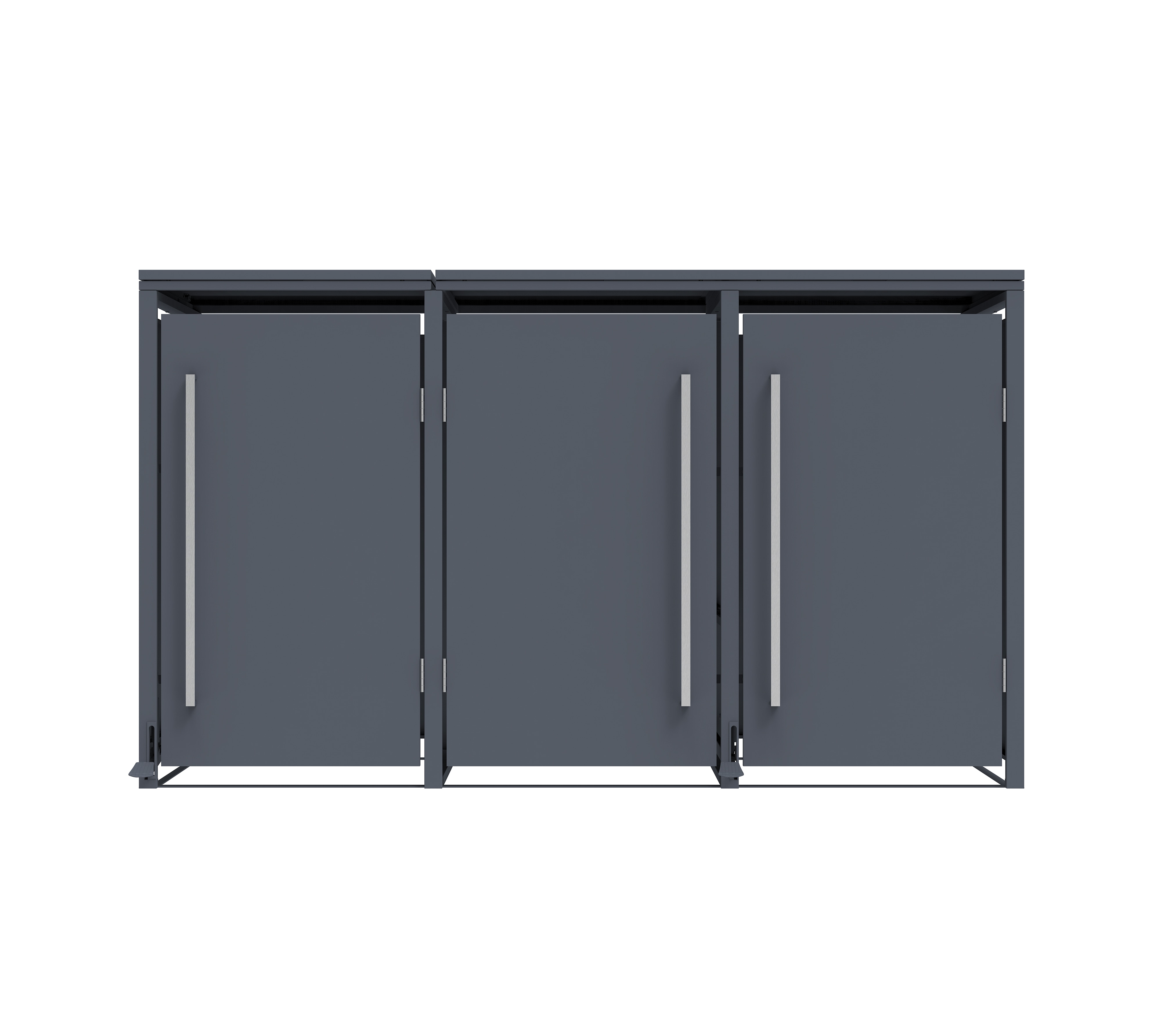 Westmann M&uuml;lltonnenbox Pedura 3 | 3x 240L | mit Fu&szlig;pedal Anthrazit | 80x199x116cm - Bild 1