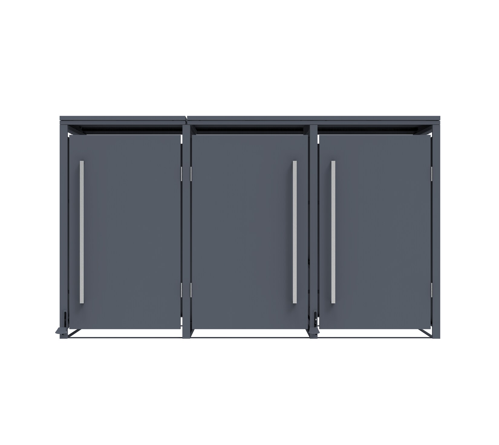 Mülltonnenbox Pedura 3   3x    mit Fußpedal Anthrazit   80x199x116cm