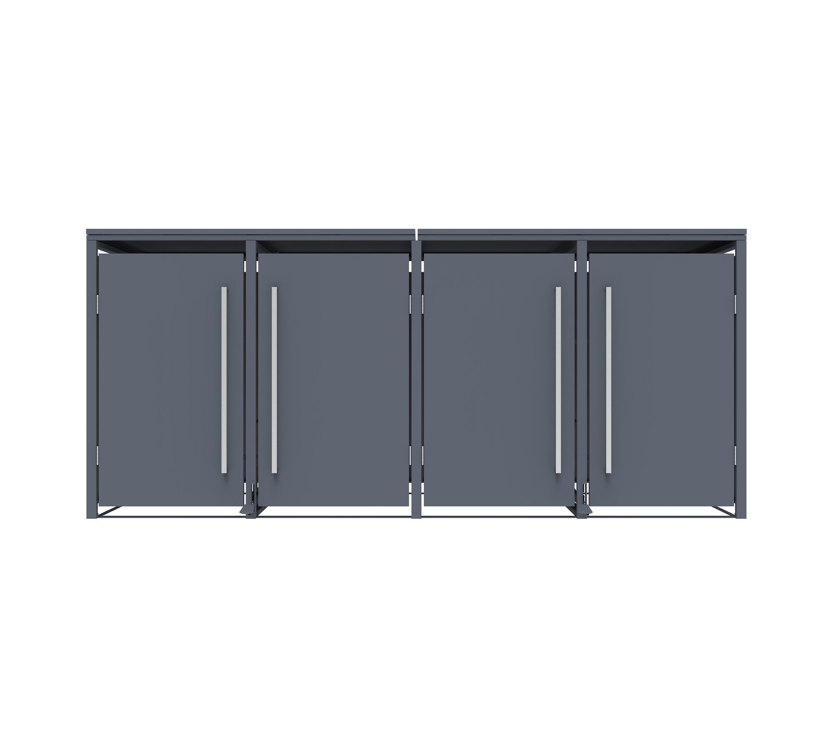 Mülltonnenbox Pedura 4   4x    mit Fußpedal Anthrazit   80x265x116cm