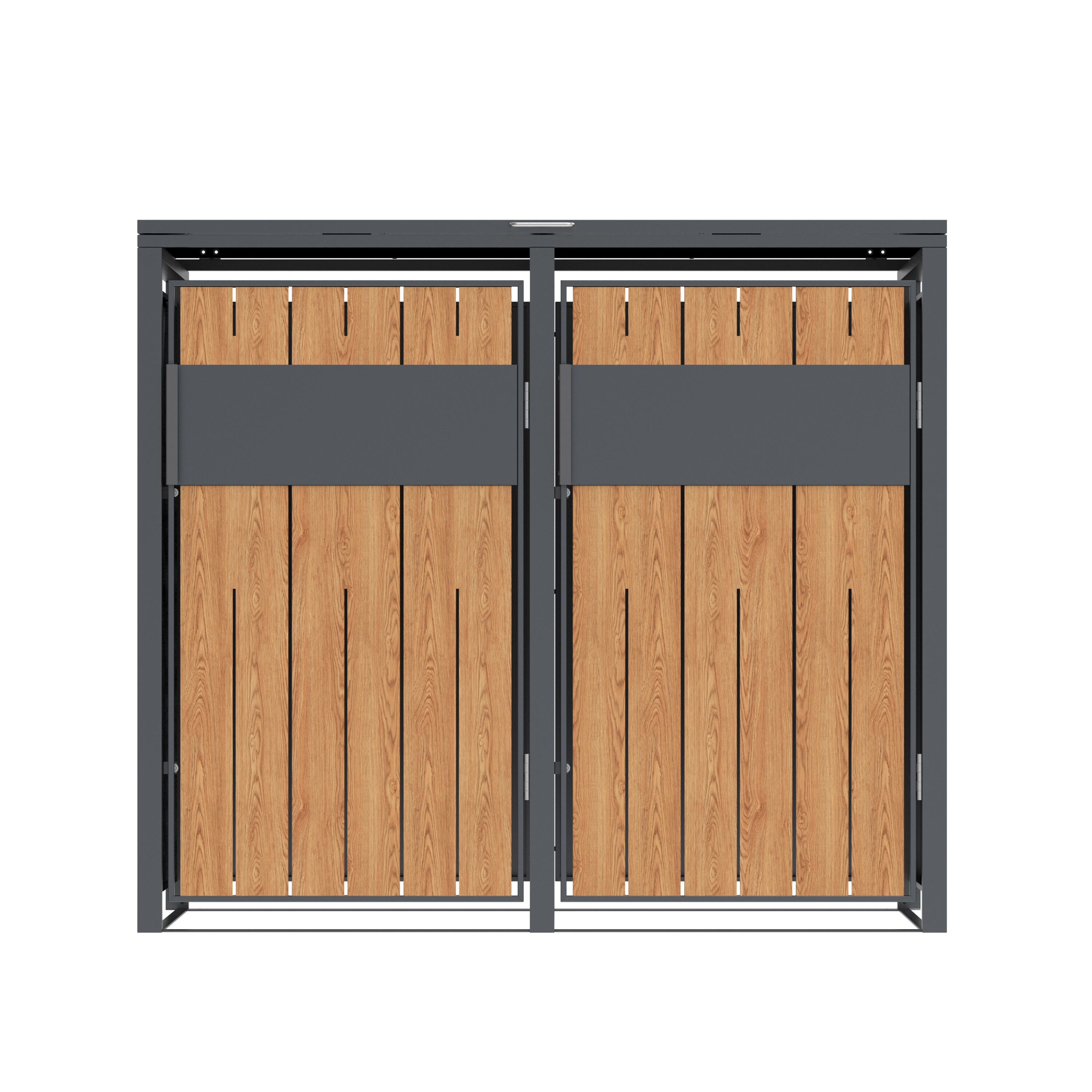 Westmann M&uuml;lltonnenbox Varius 2 |  2 x 240L Anthrazit & Holzoptik | 80x132x116cm - Bild 1
