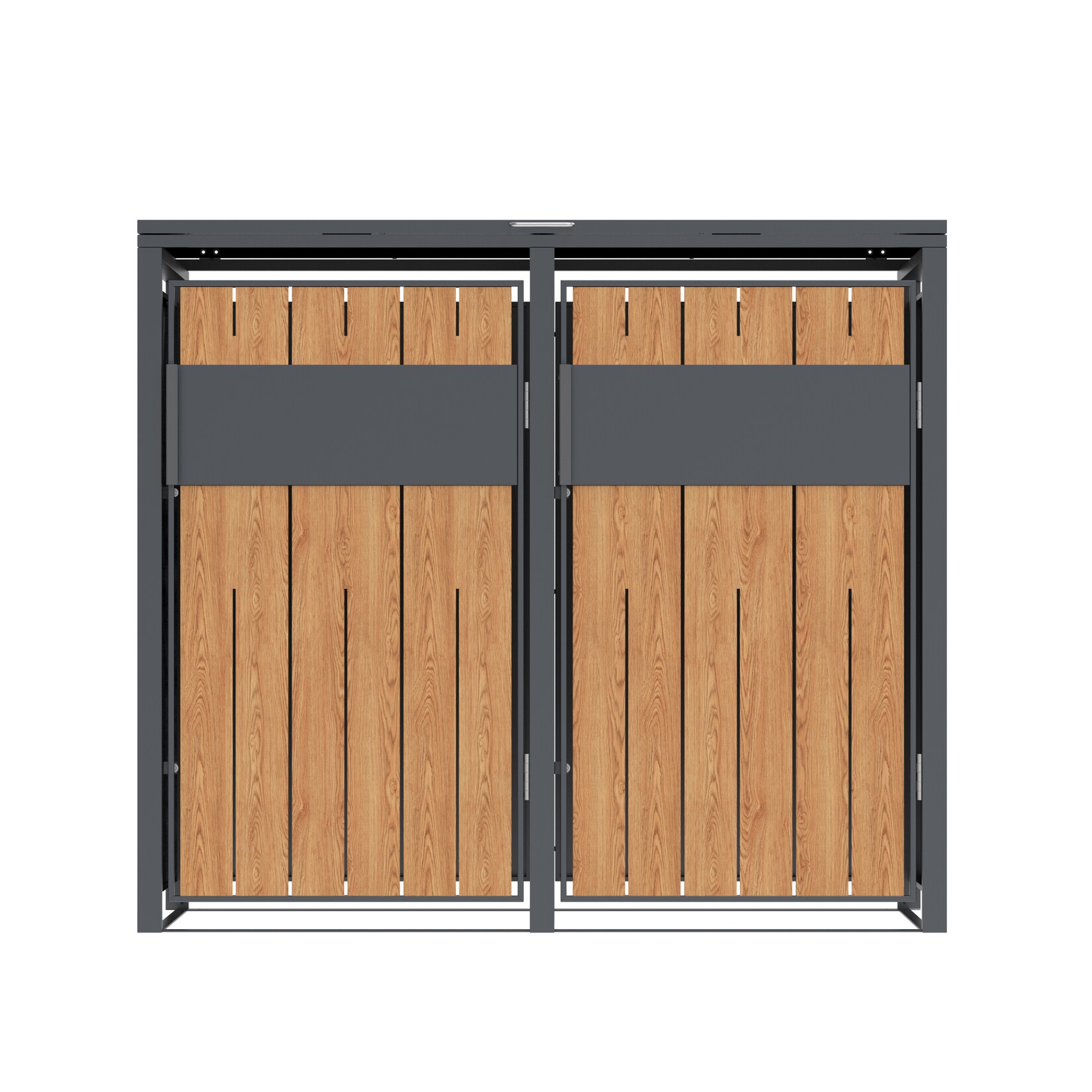 Westmann Mülltonnenbox Varius 2 2 x 240L Anthrazit & Holzoptik 80x132x116cm