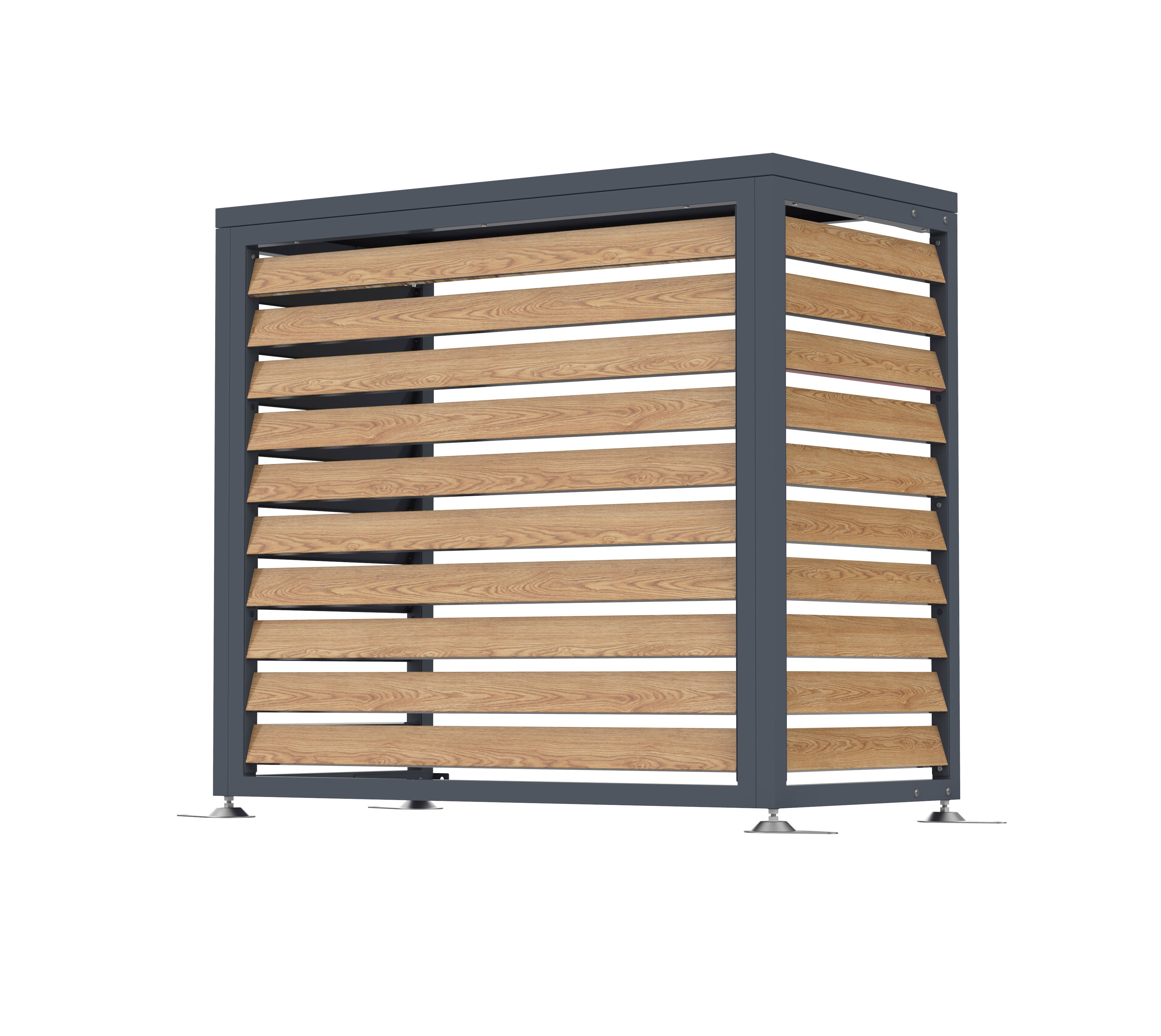 Westmann Verkleidung W&auml;rmepumpe Boxa S Anthrazit & Holzoptik | 56x100x97cm - Bild 1