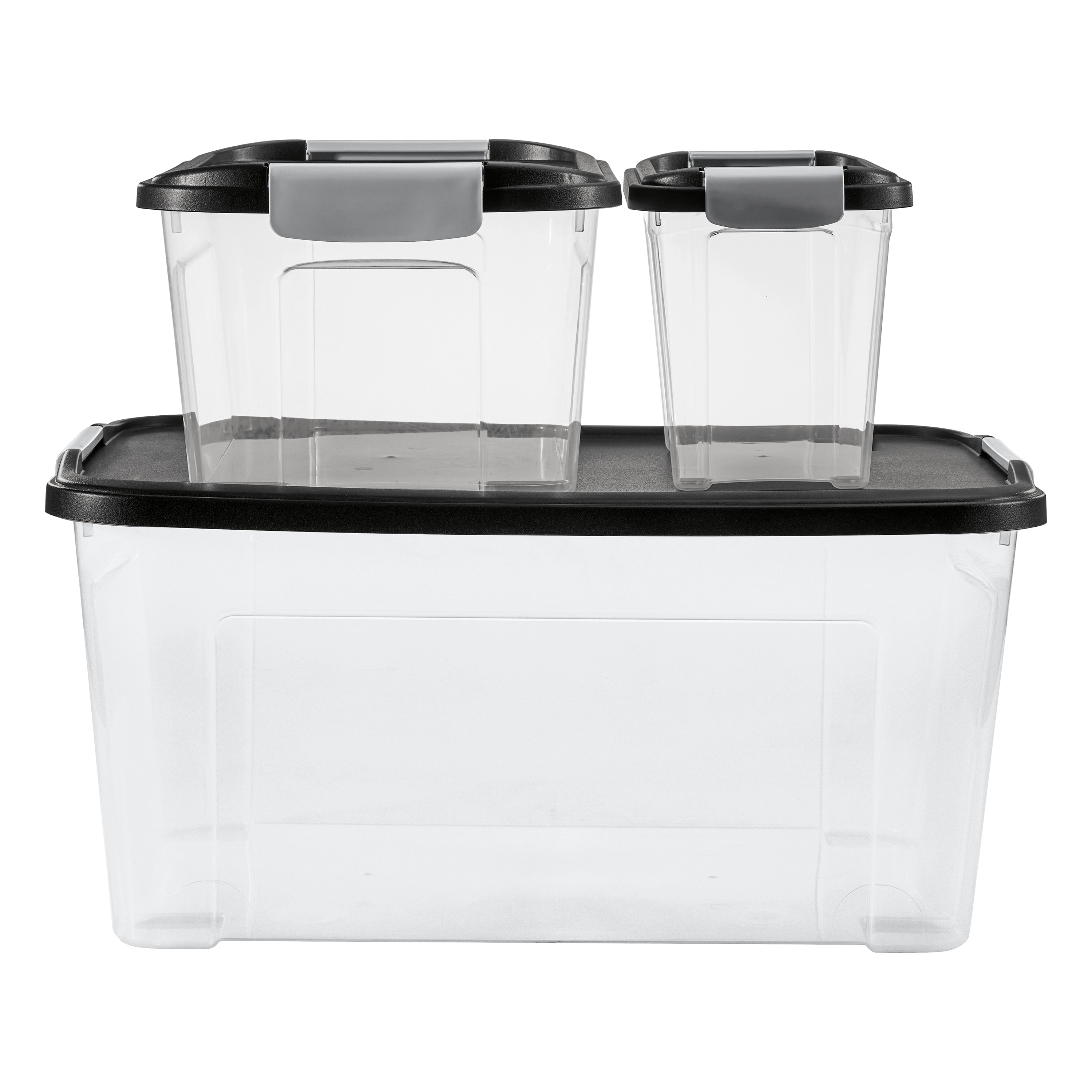 Priva Aufbewahrungsboxenset, schwarz - Bild 1