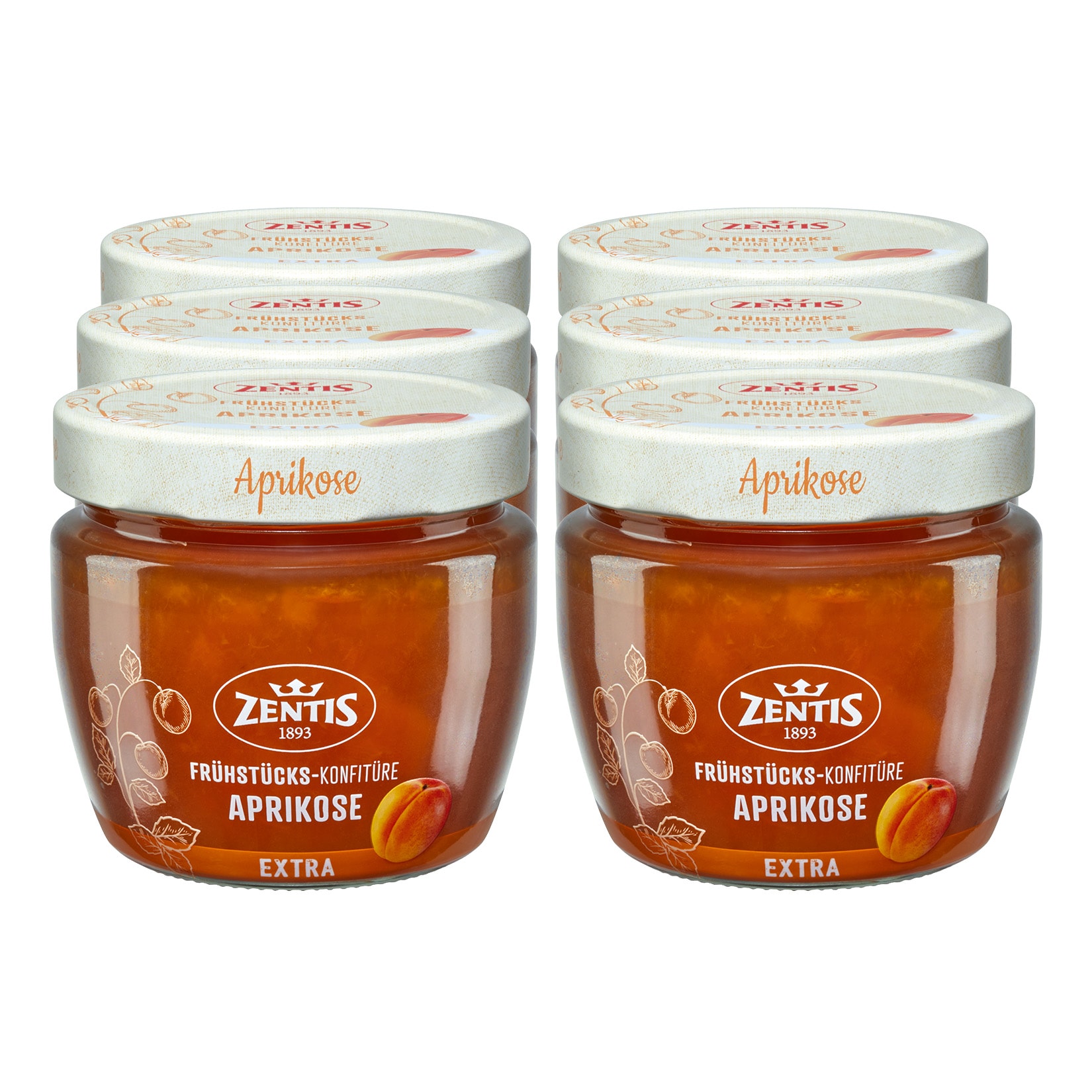 Zentis Fr&uuml;hst&uuml;ckskonfit&uuml;re Extra Aprikose 340 g, 8er Pack - Bild 1